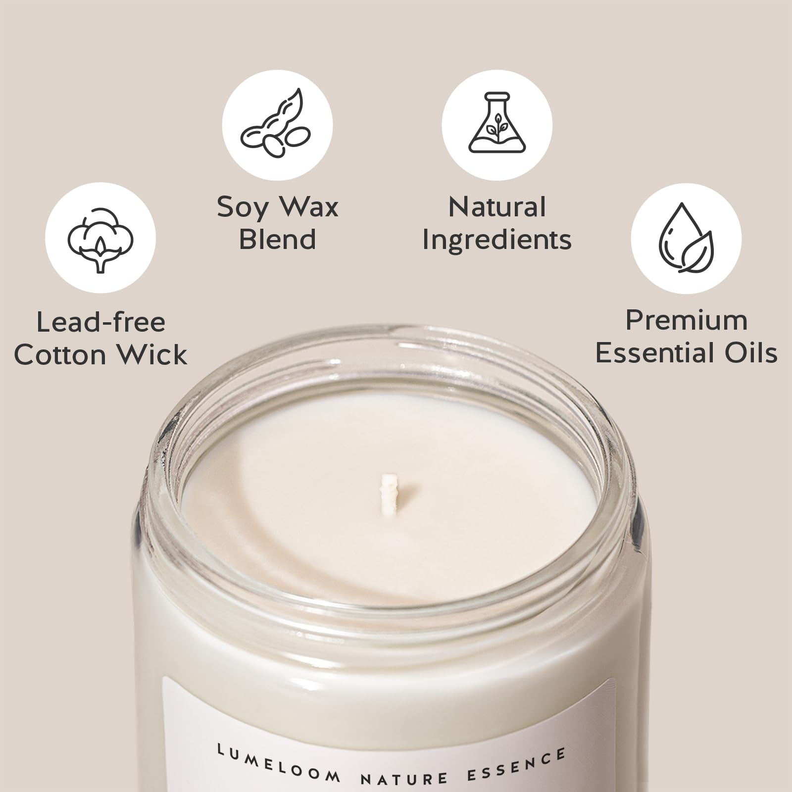 LUMELOOM Sympathy Gifts for Loss of Loved One, Memorial Gifts - 9oz Lavender Scented Soy Wax Candle - No Words Just Hugs, Bereavement, Grief, Think of You, Miscarriage, Get Well Candle for Women