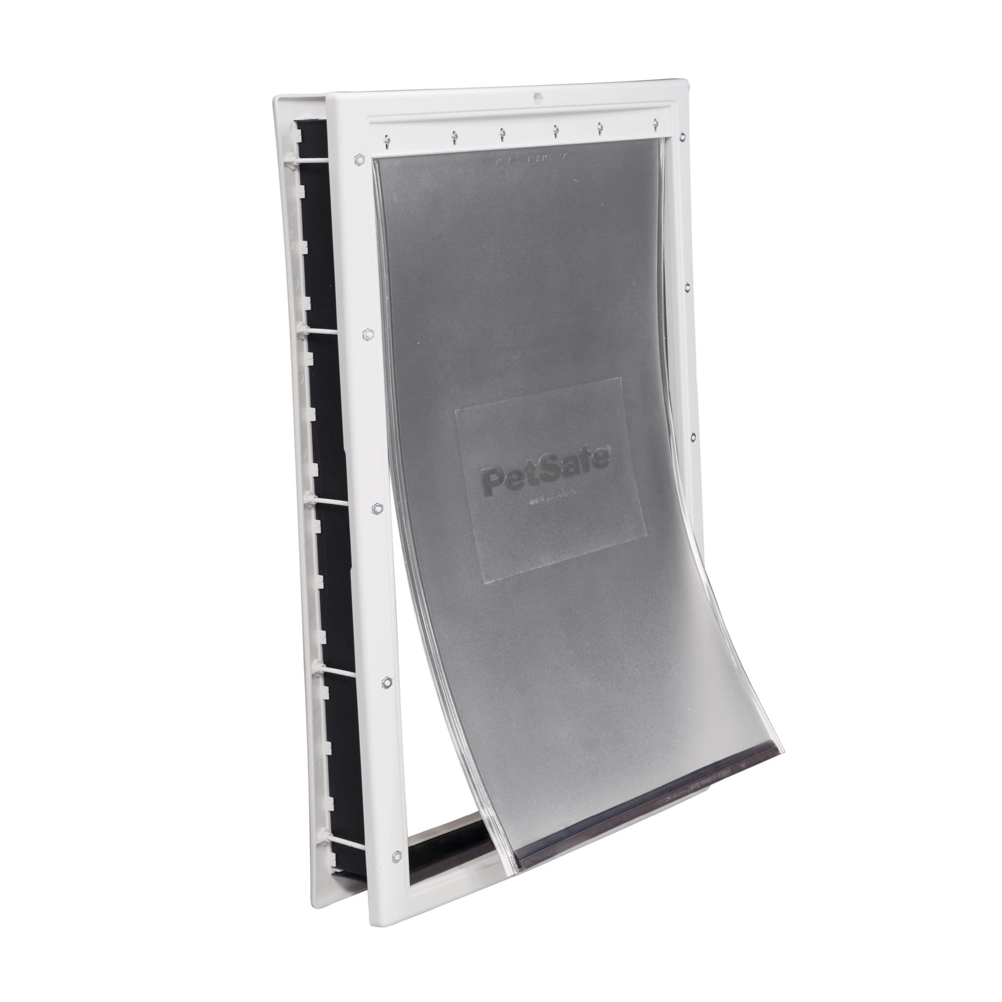 PetSafe Never Rust Dog & Cat Plastic Door, X-Large, for Pets Up to 220 lb, Paintable, Easy DIY Installation, Closing Panel Included, Install in Interior & Exterior Doors or Walls, Durable