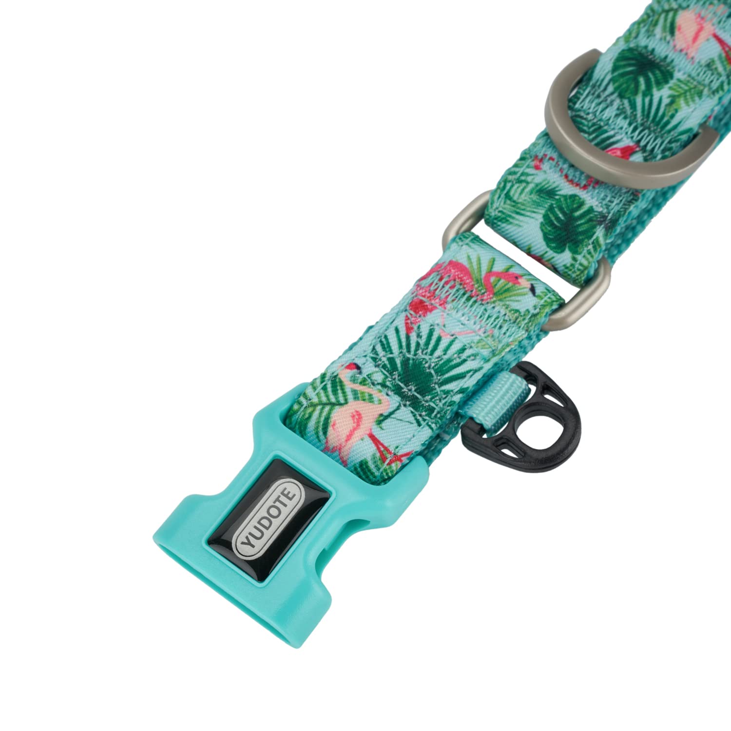 YUDOTE Martingale Dog Collars with Quick Snap Buckle Adjustable Flamingo Pattern Training No Pull Collars for Female Male Small Dogs (Medium,Flamingo)
