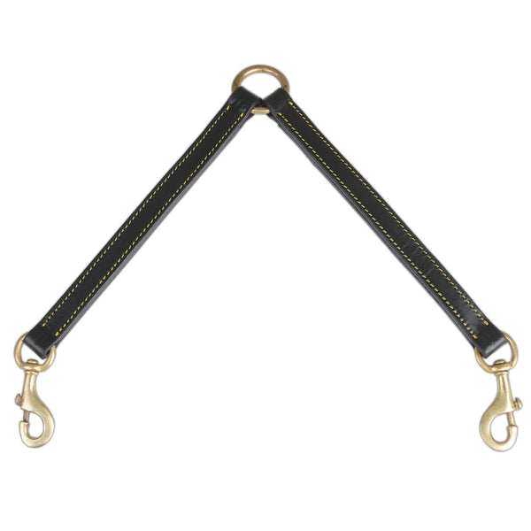 DowgClub Genuine Leather Coupler Black for Dog Leash for Walking 2 Dogs | Multipurpose, Can be Used as Safety Seatbelt Leash in car 20” | (Coupler Black)