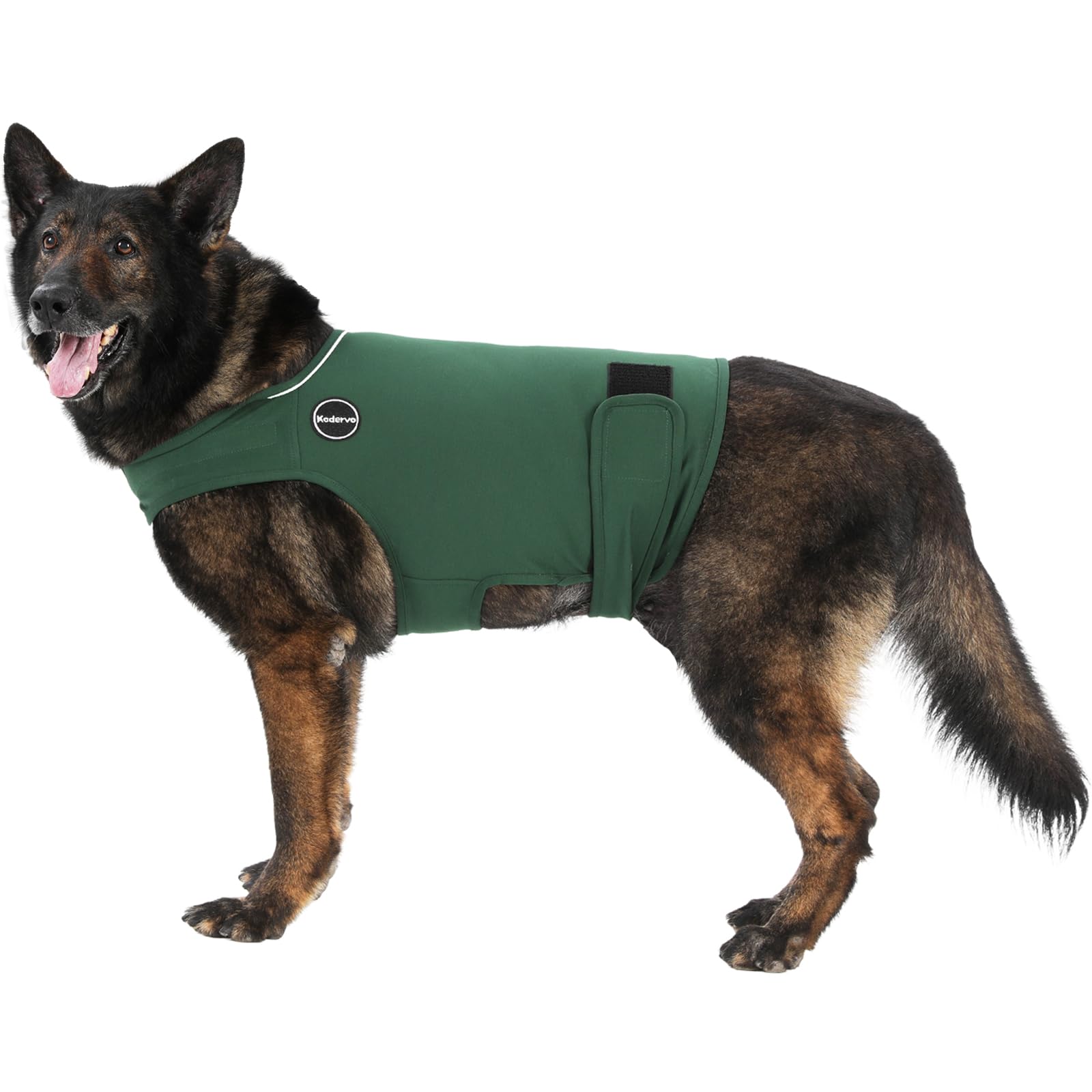 Kodervo Dog Anxiety Jacket, Skin-Friendly Dog Calming Shirt - Dog Coat for Thunder, Fireworks, Vet Visits and Separation - Keep Pet Calm Without Medicine & Training, Dark Green, Medium