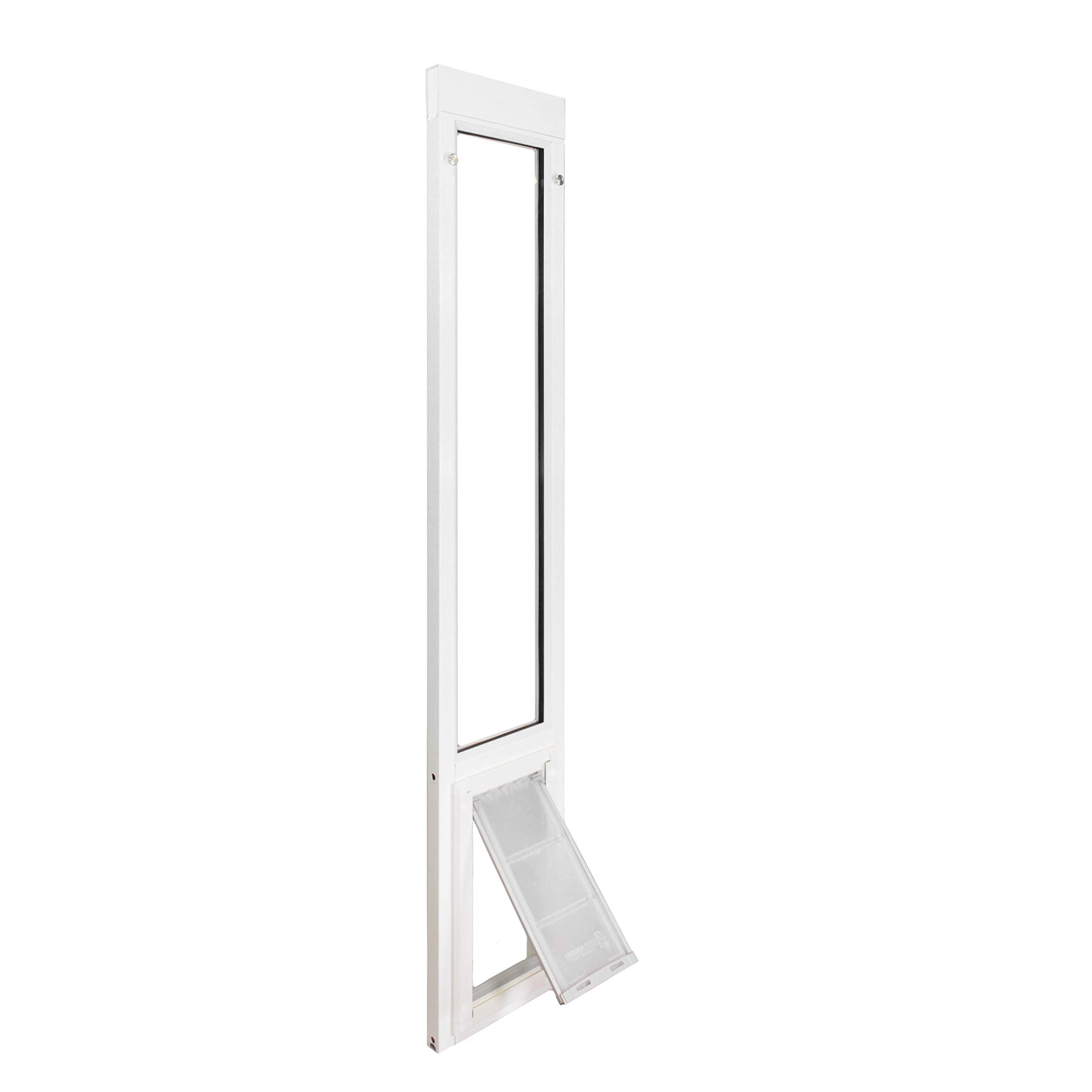 Endura Flap Pet Door for Vinyl Sliding Glass Doors | Weatherproof & Insulated Dog Door for Vinyl Sliders | Durable with Secure Locking Cover | White, Small Flap, 74.75"-77.75" Slider Height