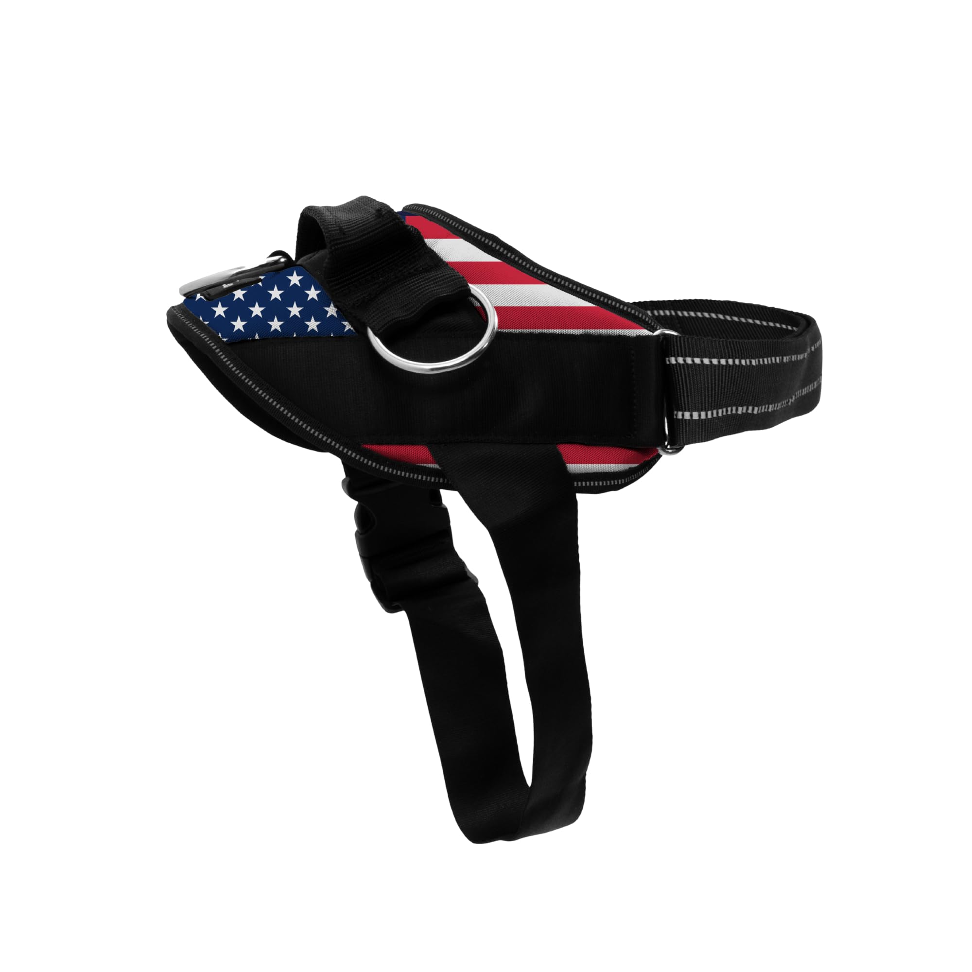 ShawnCo Essential Dog Harness, No-Pull Pet Vest with 3 Leash Clips, No Choke, Reflective, Adjustable and Padded, for Easy Walking and Training for Small, Medium and Large Dogs (Stars and Stripes, S)