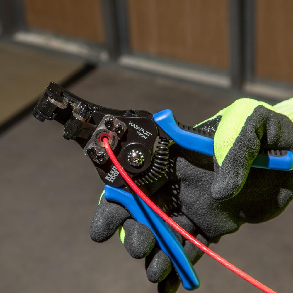 Klein Tools 11063W Wire Cutter/Stripper, Heavy Duty Automatic Tool for 8-20 AWG Solid and 10-22 AWG Stranded Electrical Wire