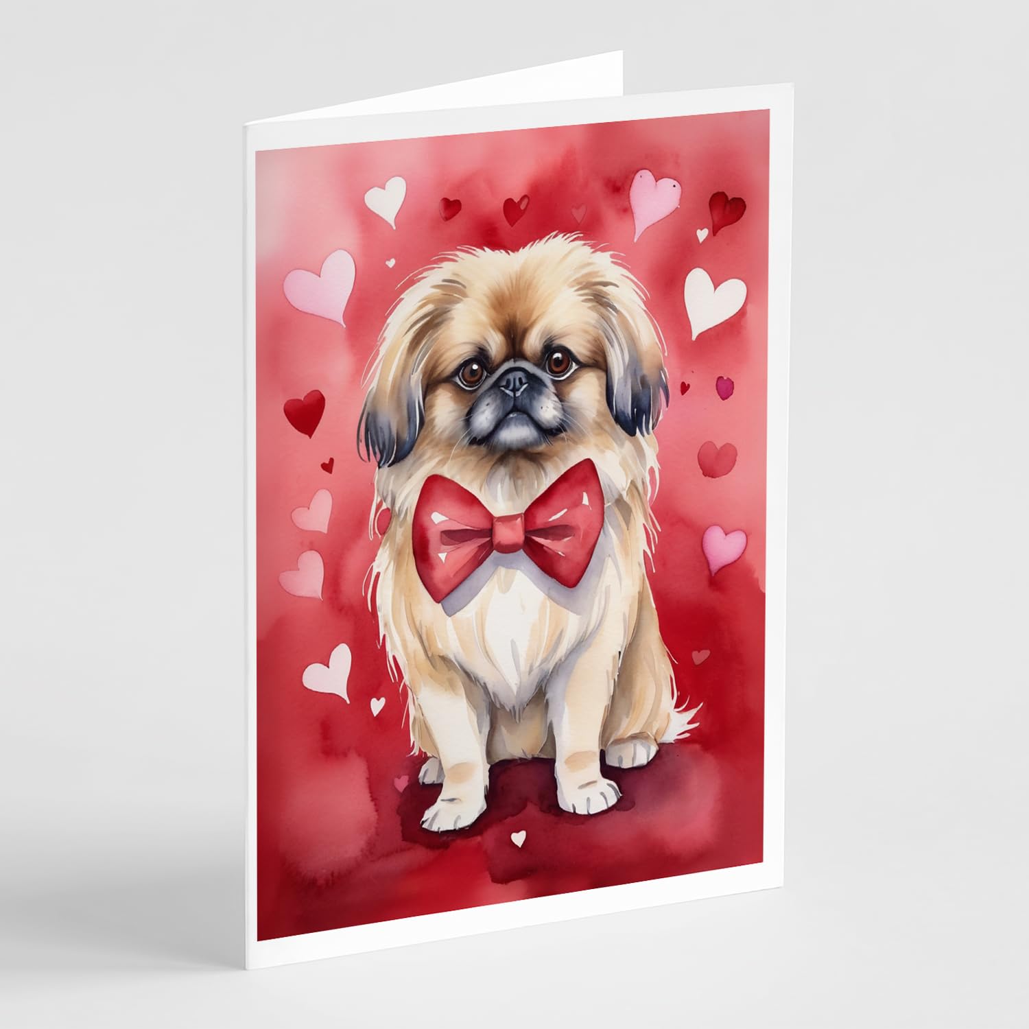 Caroline's Treasures DAC5404GCA7P Pekingese My Valentine Greeting Cards Pack of 8 Blank Cards with Envelopes Whimsical A7 Size 5x7 Blank Note Cards