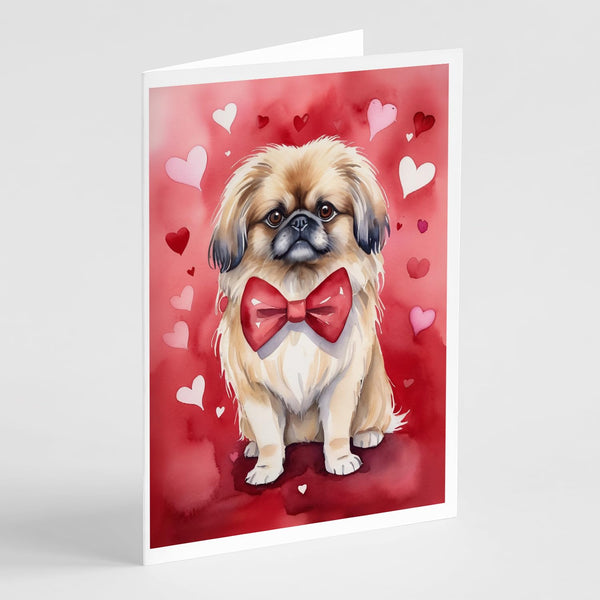 Caroline's Treasures DAC5404GCA7P Pekingese My Valentine Greeting Cards Pack of 8 Blank Cards with Envelopes Whimsical A7 Size 5x7 Blank Note Cards