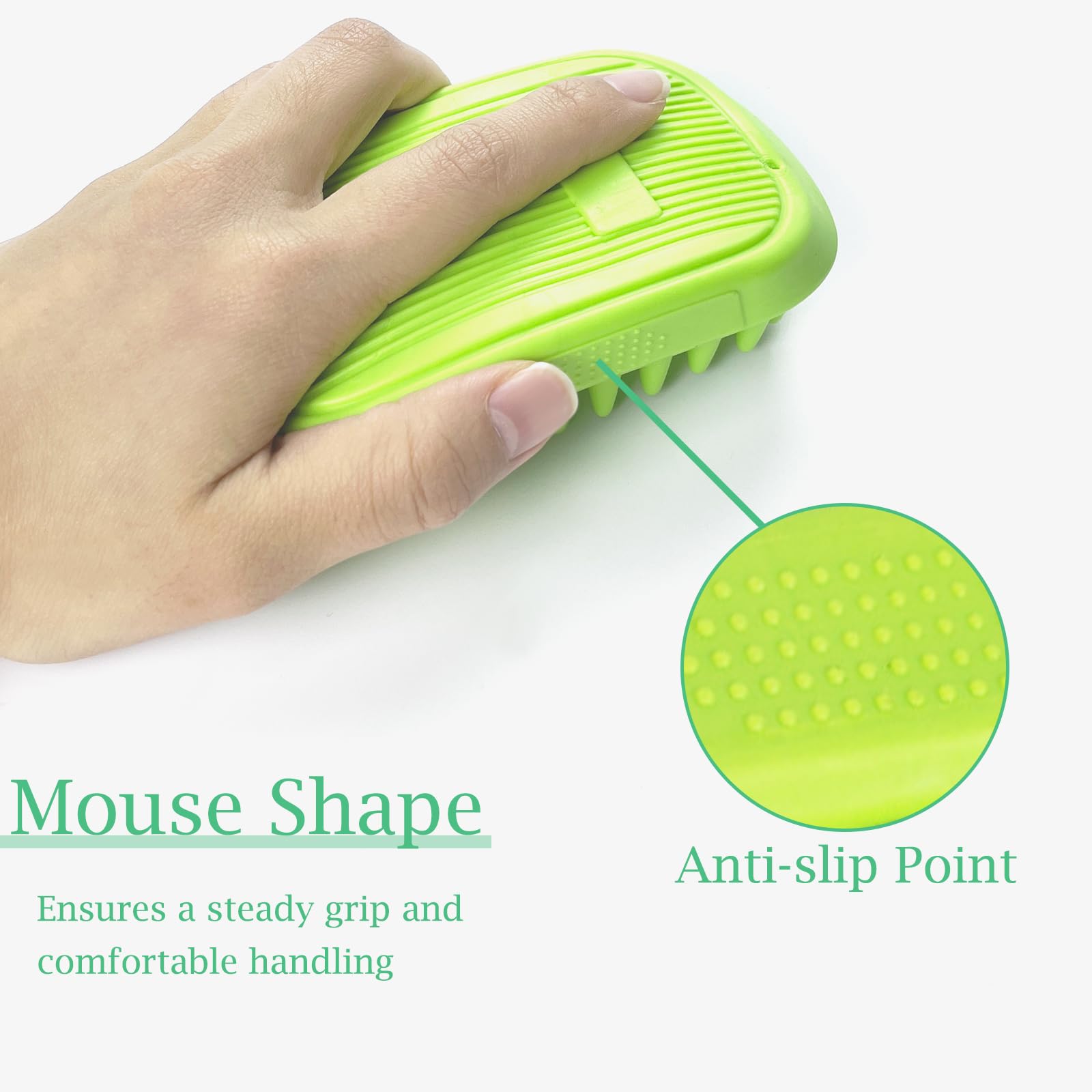 Yintoper Dog Bath Brush, Pet Silicone Shampoo Brush, Rubber Shower Wash Curry Brush for Short Long Haired Dogs Cats Shedding Grooming and Massage, Pet Rubber Brush Removes Loose & Shed Fur