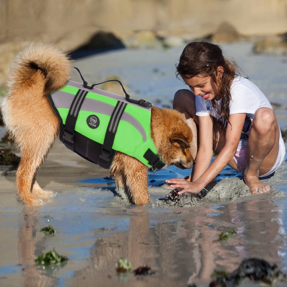 EMUST Life Vests for Dogs, Lightweight XL Dog Life Jacket for Swimming/Boat/Water, Durable Rescue Handle, Royal Blue, XL