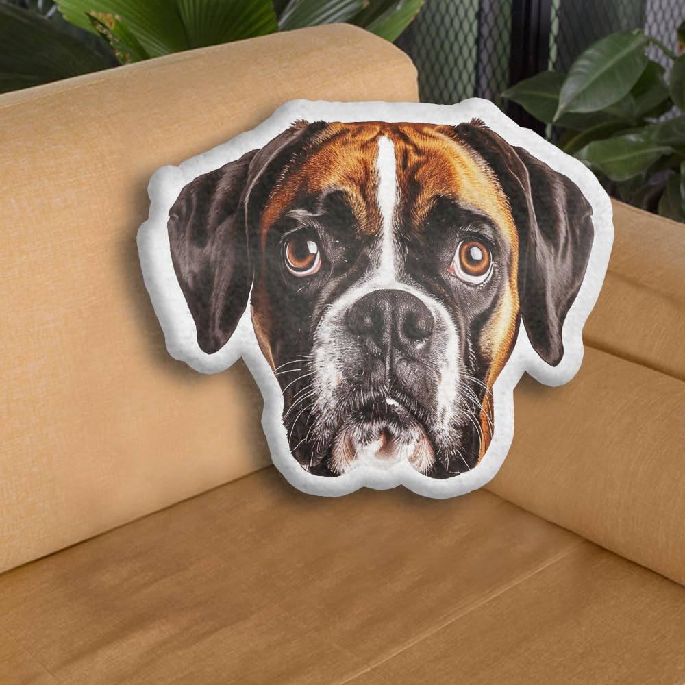 HANZSPROUT Boxer Shaped Plush Pillow - Pet Dog Pillows, Decorative Throw Pillow for Room Decor Sofa Chair Series 1 Size 16x16