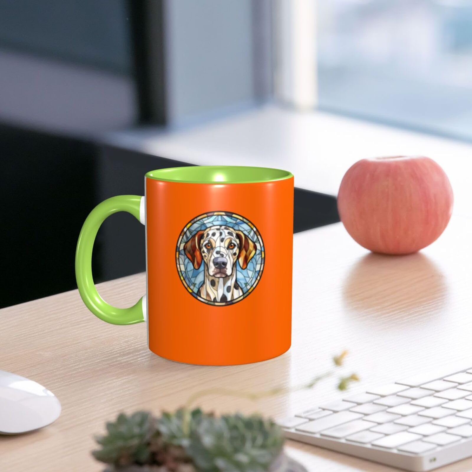 TOMASLINK Best Dog Mom Mug Gift,Dog Mom Coffee Mug For Dog Lovers, Dog Mom Coffee Cup Gifts For Dog Lovers,Dog Mom,Dog Dad Gifts (Green, Dalmatian)