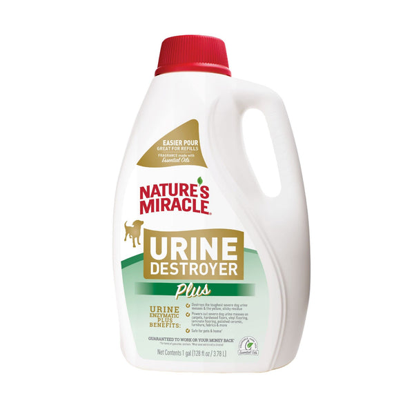 Nature’s Miracle Urine Destroyer Plus for Dogs, Enzymatic Formula Tough on Strong Dog Urine And The Yellow Sticky Residue, 1 Gal