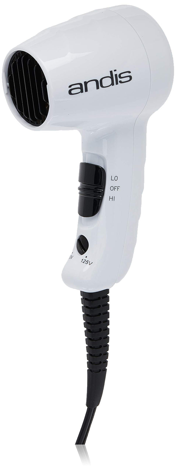 Andis 33805 1600-Watt MicroTurbo Dual Voltage Hair Dryer, White