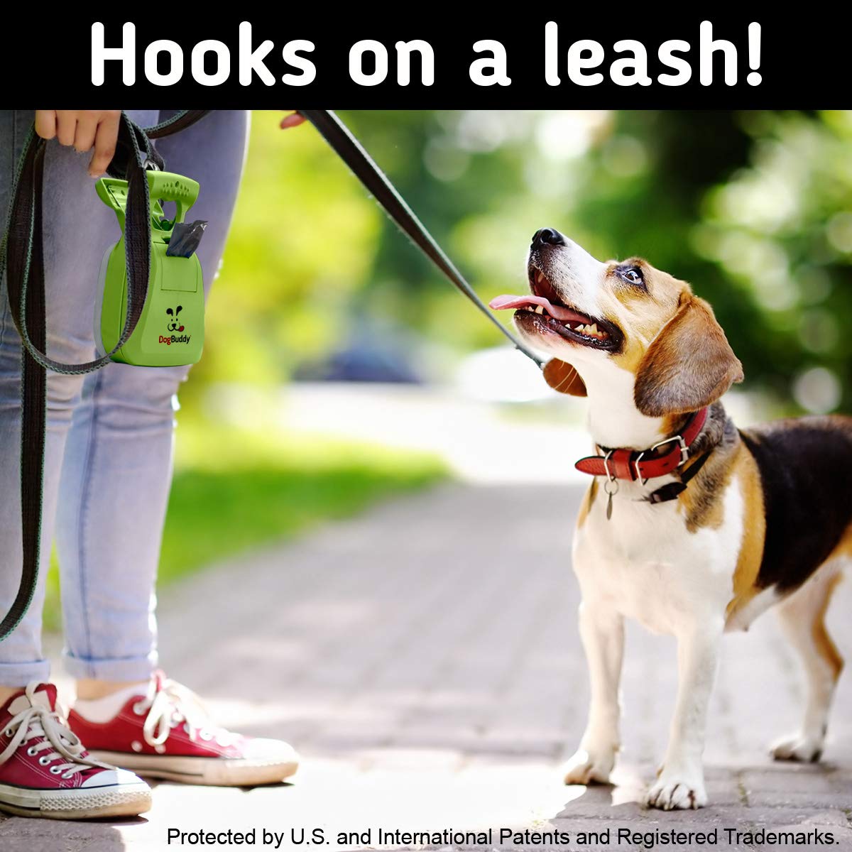 DogBuddy Pooper Scooper, Portable Dog Pooper Scooper, Poop Scooper for Small and Large Dogs, Pooper Scooper with Bag Attachment, Leash Clip and Dog Waste Bags Included (Large, Kiwi)