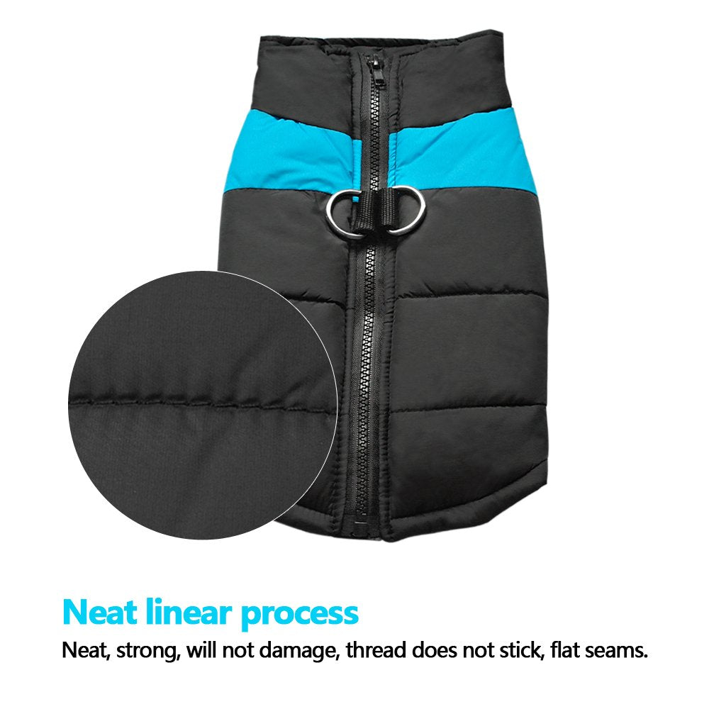 Didog Cold Weather Dog Warm Vest Jacket Coat,Pet Winter Clothes for Small Medium Large Dogs(Chest 11 Inch; Back Length 8 Inch, Blue)