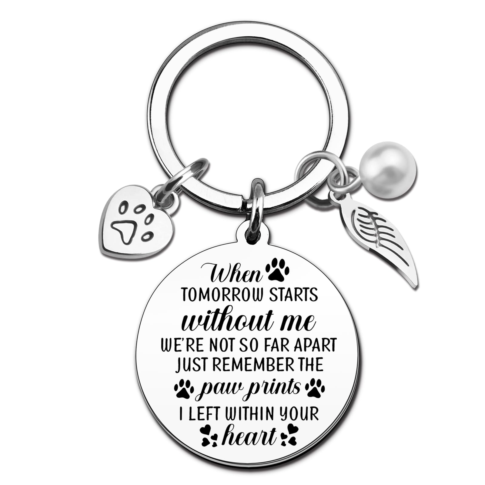 VIESUJI Pet Memorial Gifts for Dogs Memorial Gifts for Loss of Dog Sympathy Gift In Memory of Dogs Remembrance Gift Paw Print Keychain