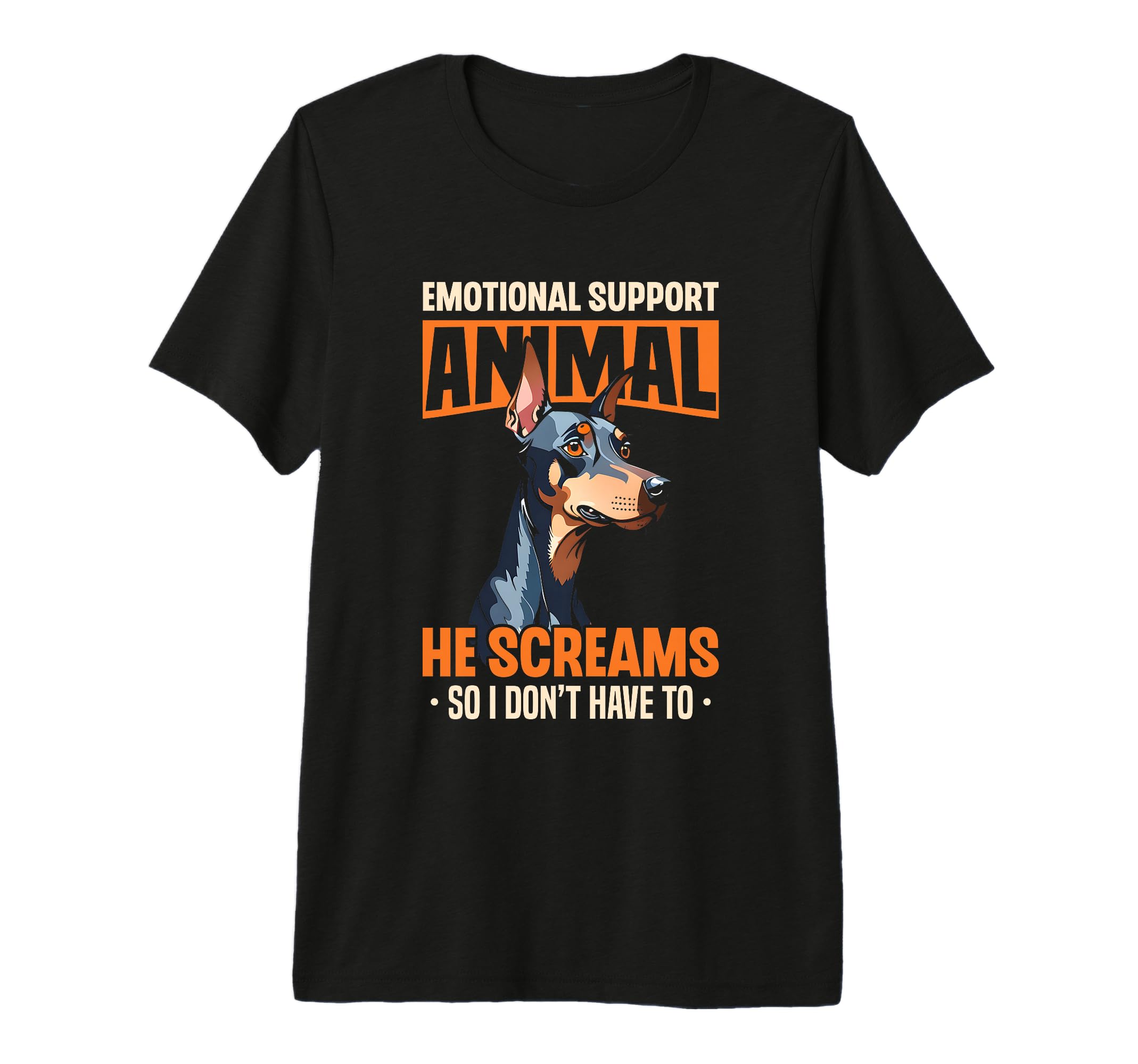 Doberman Pinscher Emotional Support Animal Dog Lover Owner Premium Tri-blend T-Shirt