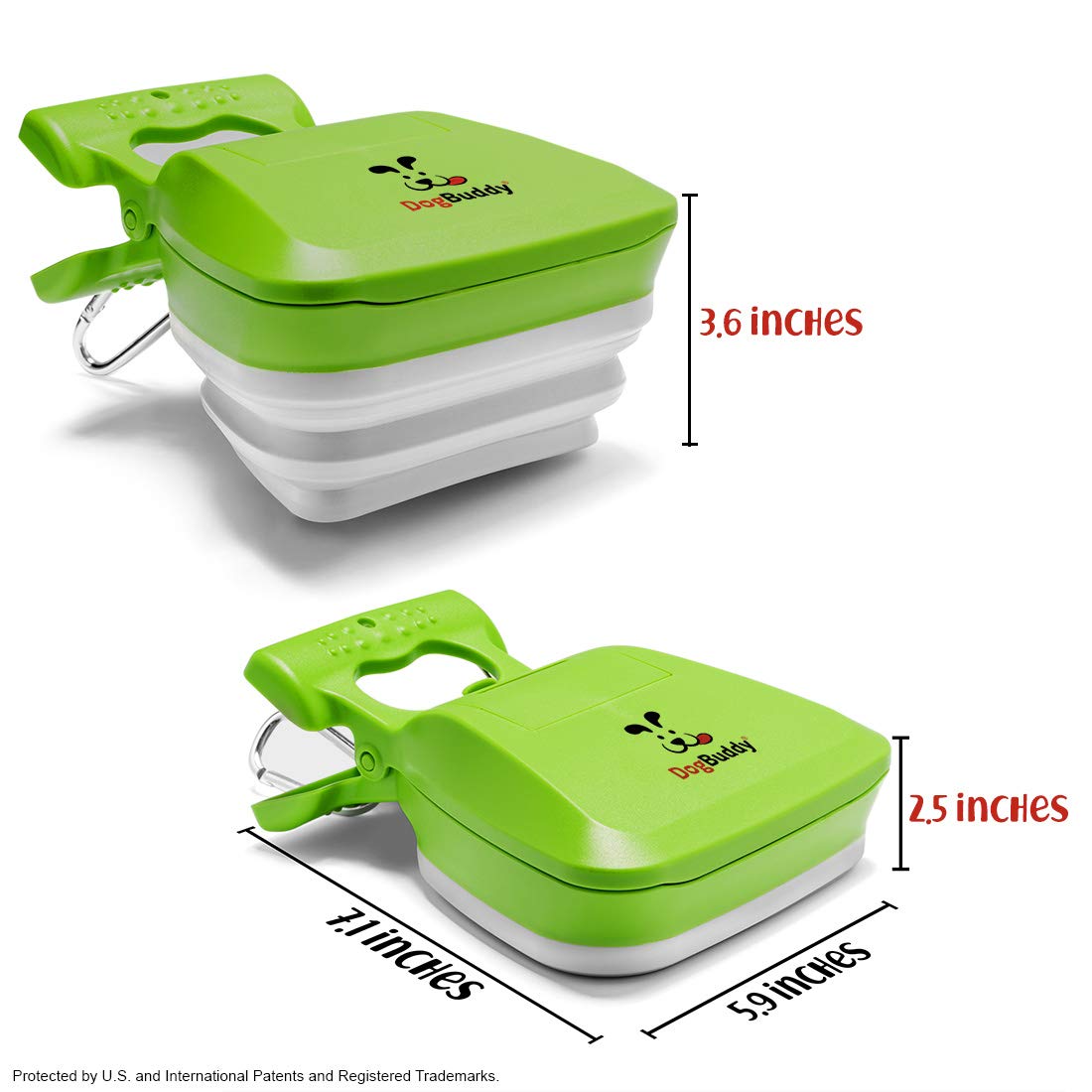 DogBuddy Pooper Scooper, Portable Dog Pooper Scooper, Poop Scooper for Small and Large Dogs, Pooper Scooper with Bag Attachment, Leash Clip and Dog Waste Bags Included (Large, Kiwi)