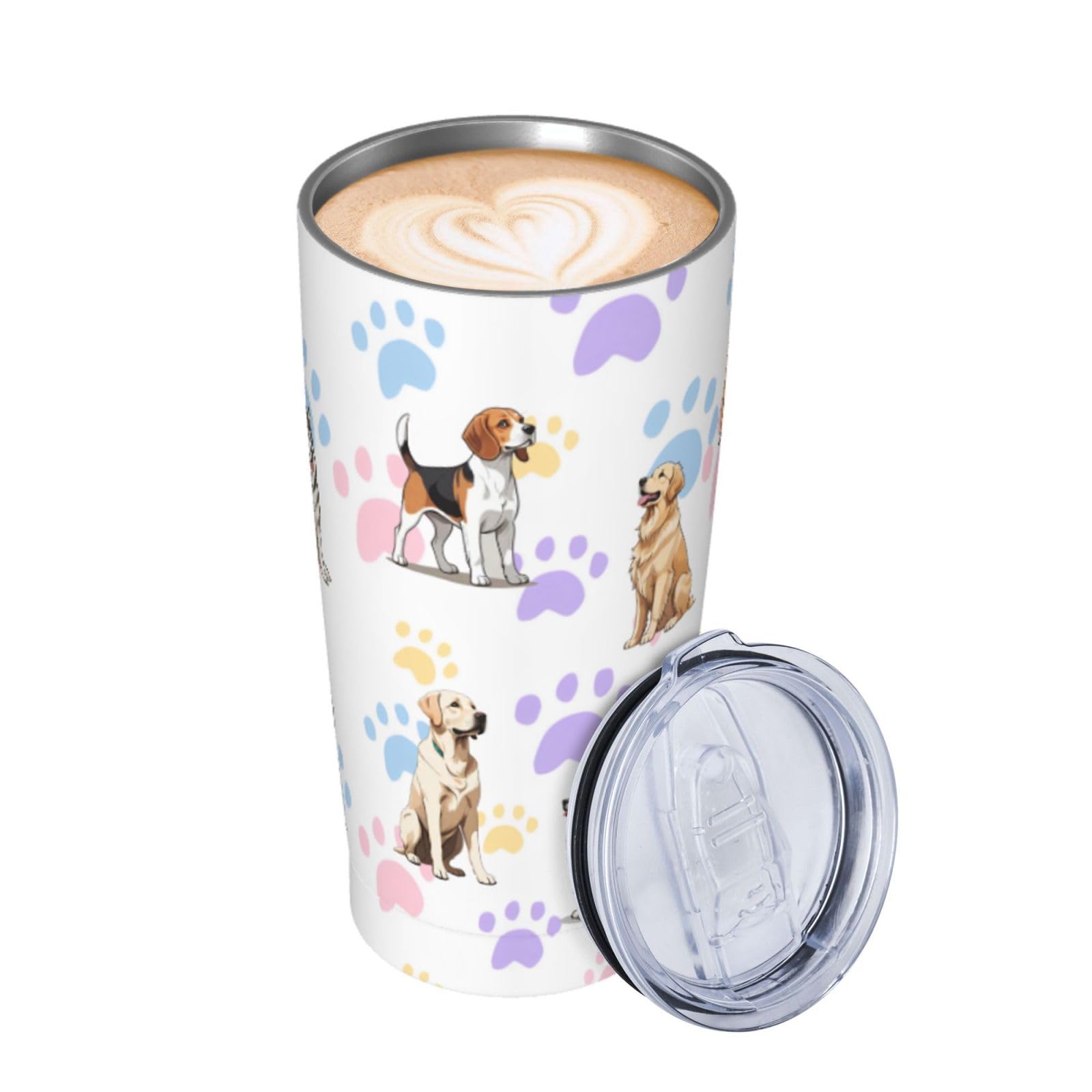TOMASLINK Cute Dog Coffee Mug Gift For Dog Lover,Dog Mom,Dog Dad 20oz Stainless Steel Dog Coffee Tumbler With Lid And 2straw, Dog Mom Anime Insulated Travel Mug Coffee Cup (Dog-A)