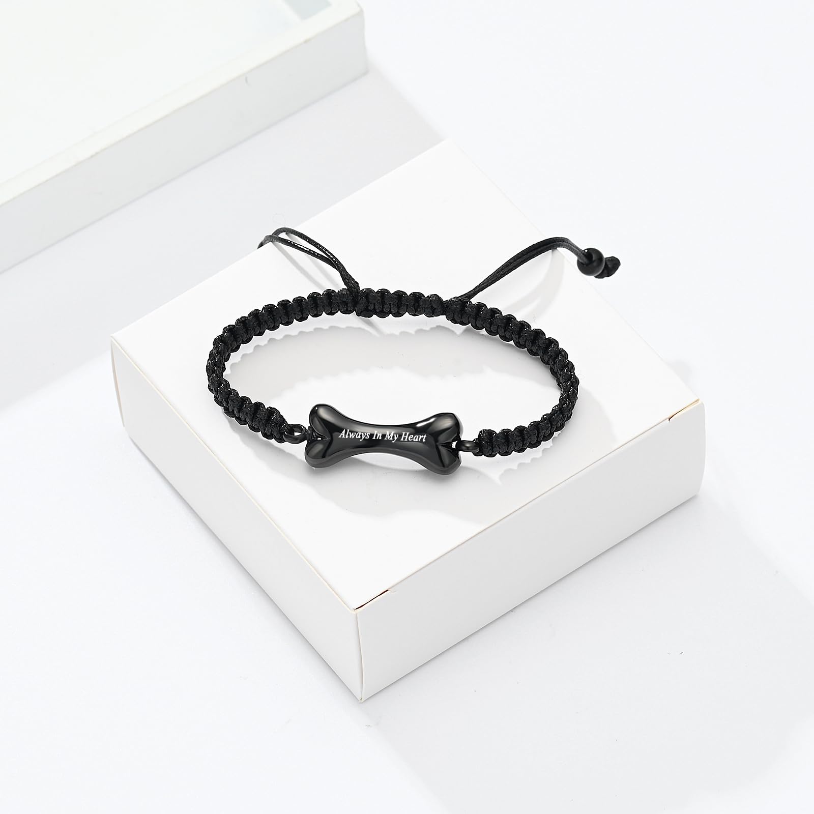 Hearbeingt Cremation Bracelet for Pet Ashes Dog Bone Urn Bracelet Stainless Steel Memorial Keepsake Bracelet Jewelry for Men Women