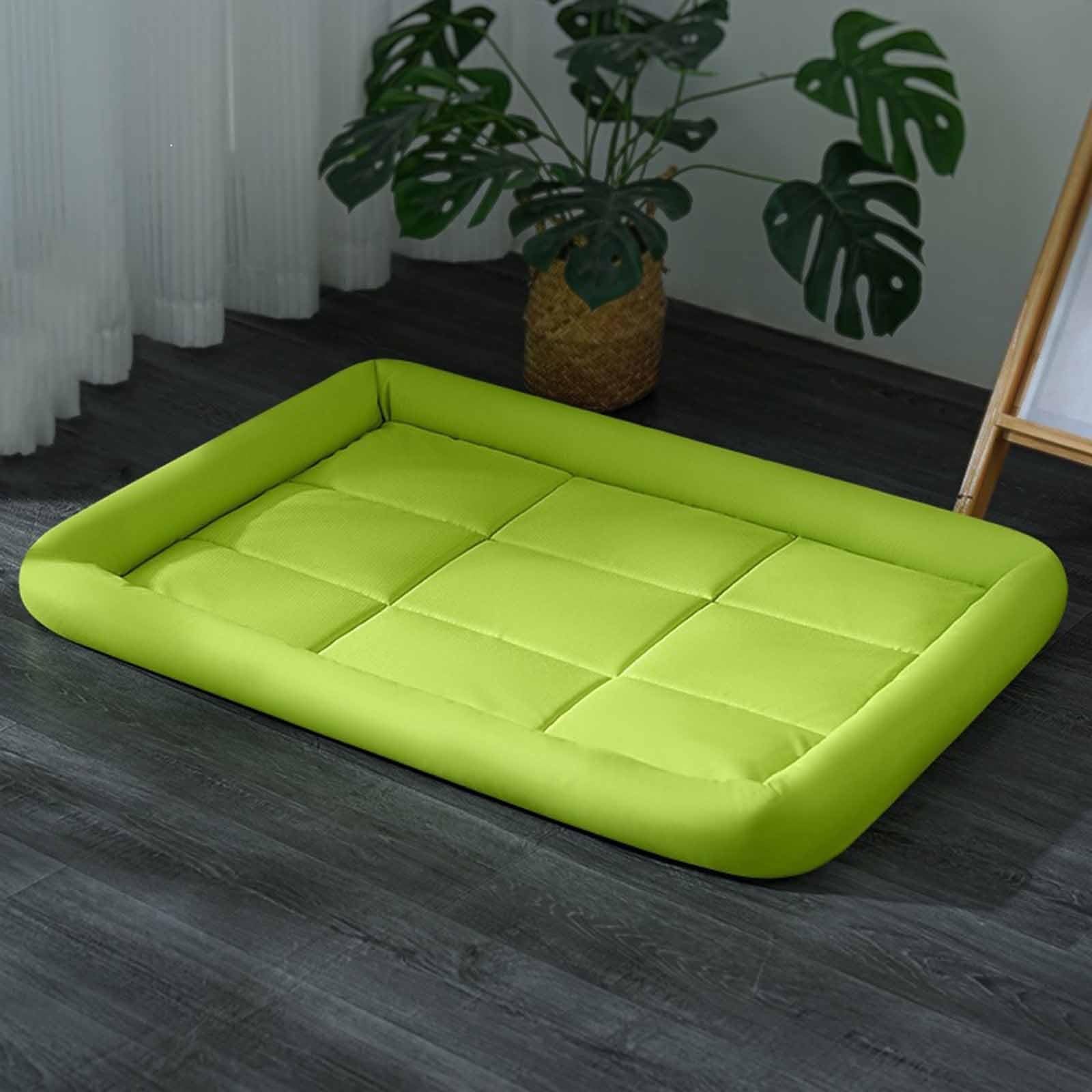 Washable Large Dog Bed, Durable Scratch-Resistant Pet Sleeping Pad, Indoor Outdoor Waterproof Dog Bed for Cats & Dogs(Green,S)