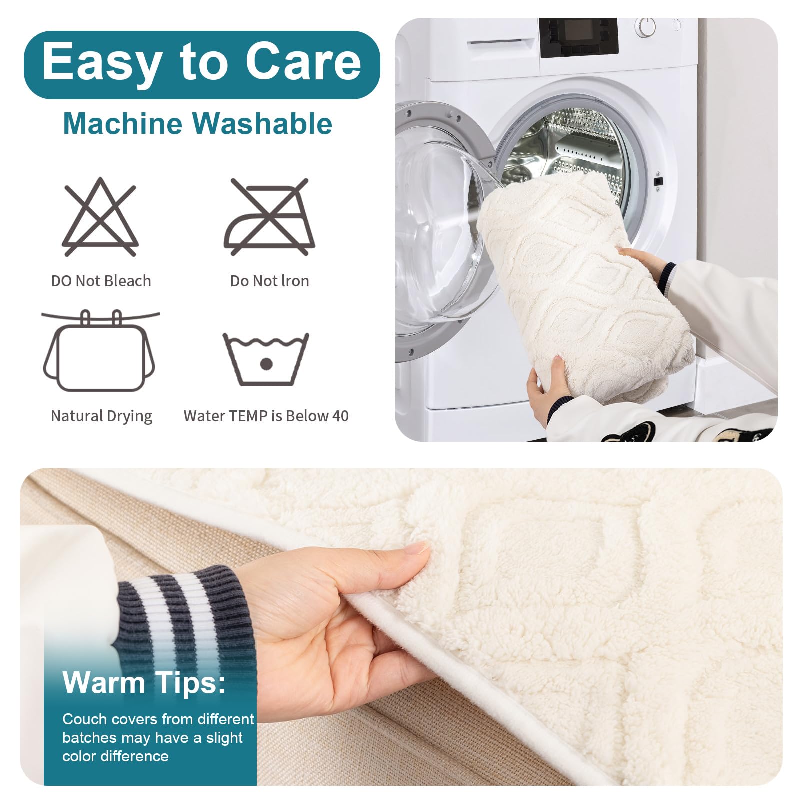 KRFOONN Plush Couch Cover for Dogs Washable Pet Couch Covers for 2 Cushion Sofa Non-Slip Loveseat Cushion Covers Soft Sofa Slipcovers Cushion Protector for Dogs Pets Mat (35.5" x 63", 01)