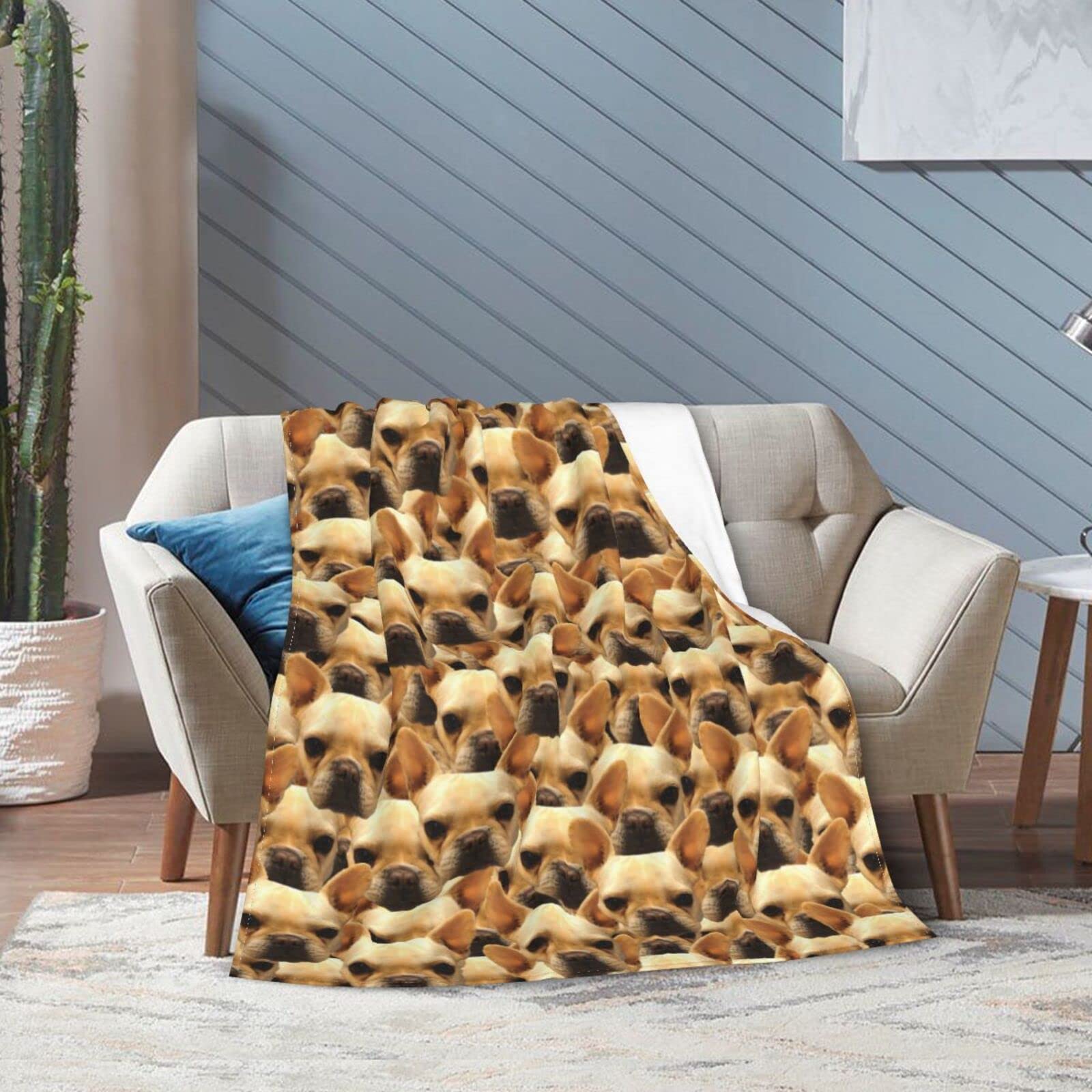 Funnylife Custom Dog Face Blankets 50" x 60" Personalized Pet Photo Blanket for Dog Dad Mom Pet Lover Gifts