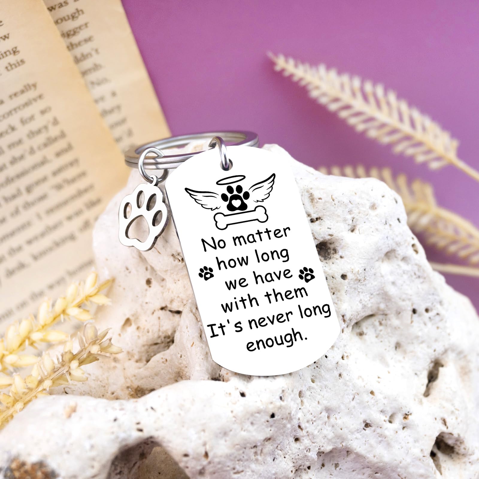 QUIHUD Dog Memorial Keychain For Loss Of Dog Pet Memorial Gifts For Cat Pet Loss Keychain Dogs Bereavement Present Loss Sympathy Gift