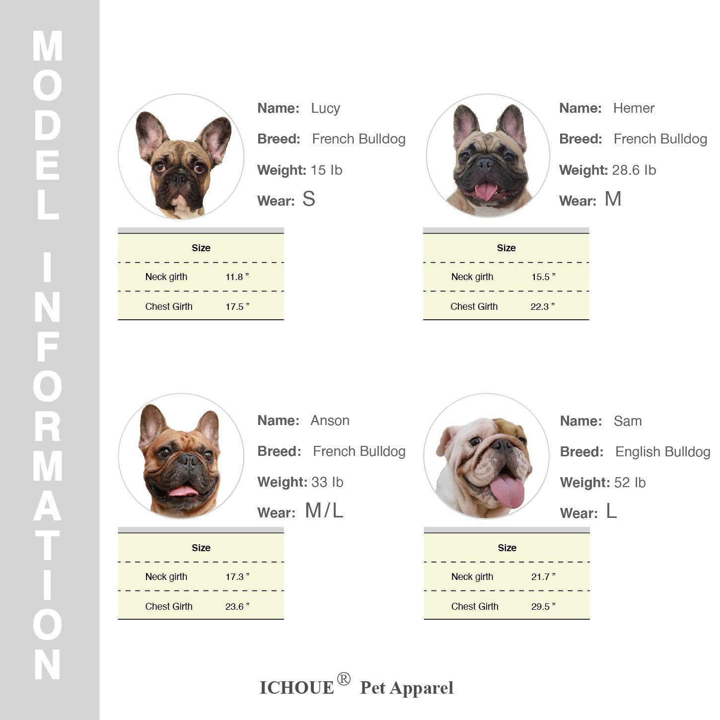 iChoue French Bulldog Harness Adjustable Padded Locked Buckle with Handle for Frenchie Pug English Boston Terrier Dogs, Coffee Bean, Medium