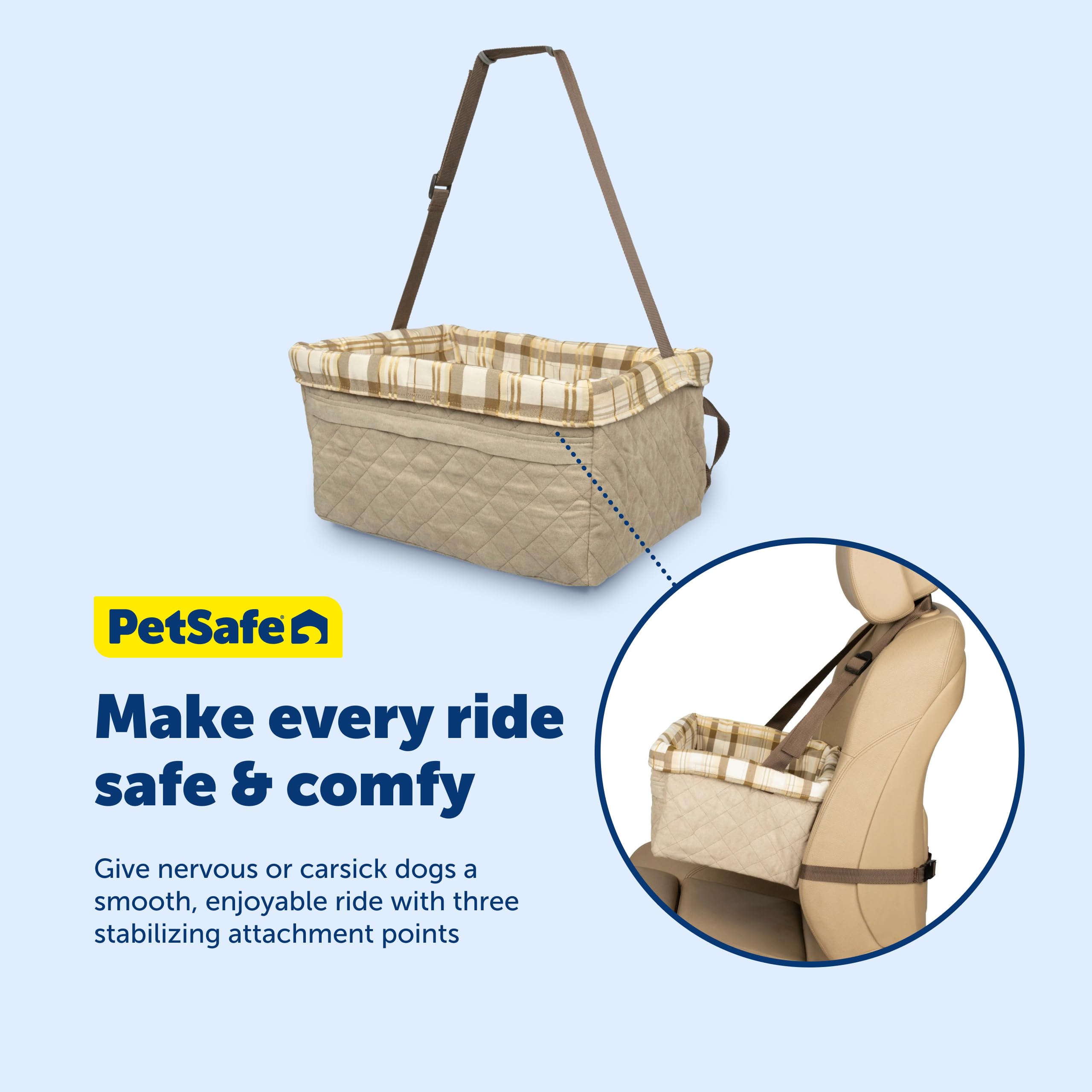 PetSafe Happy Ride Deluxe Hammock Seat Cover Durable Machine Washable Fits Most Cars, Trucks and SUVs Backseat Protection for Pet Paws, Scratches and Dog Hair