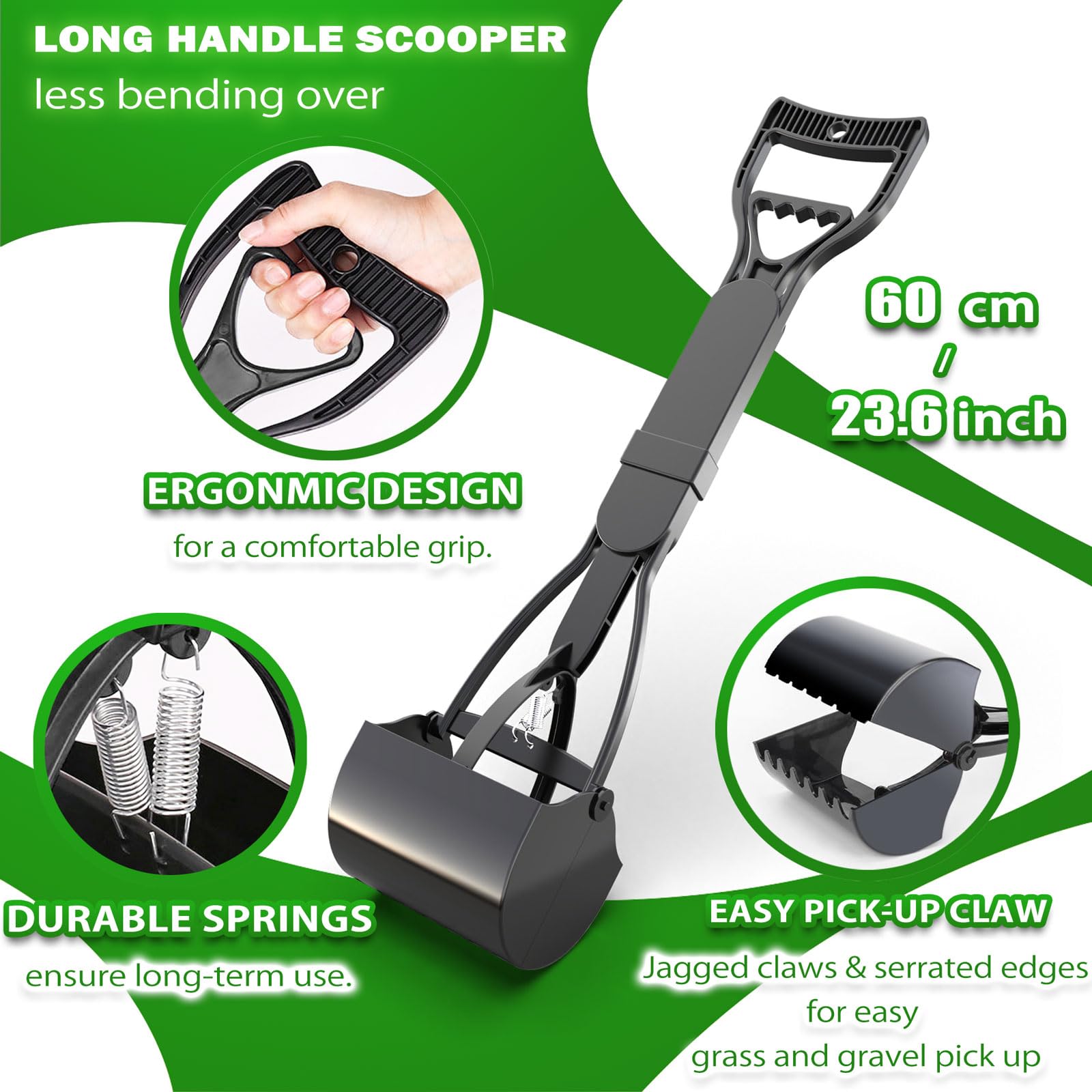 Outdoor Dog Poop Trash Can & Plastic Pooper Scooper Set for Yard - 20L/5.2 Gallen Dog Waste Disposal Station with Inner Bucket