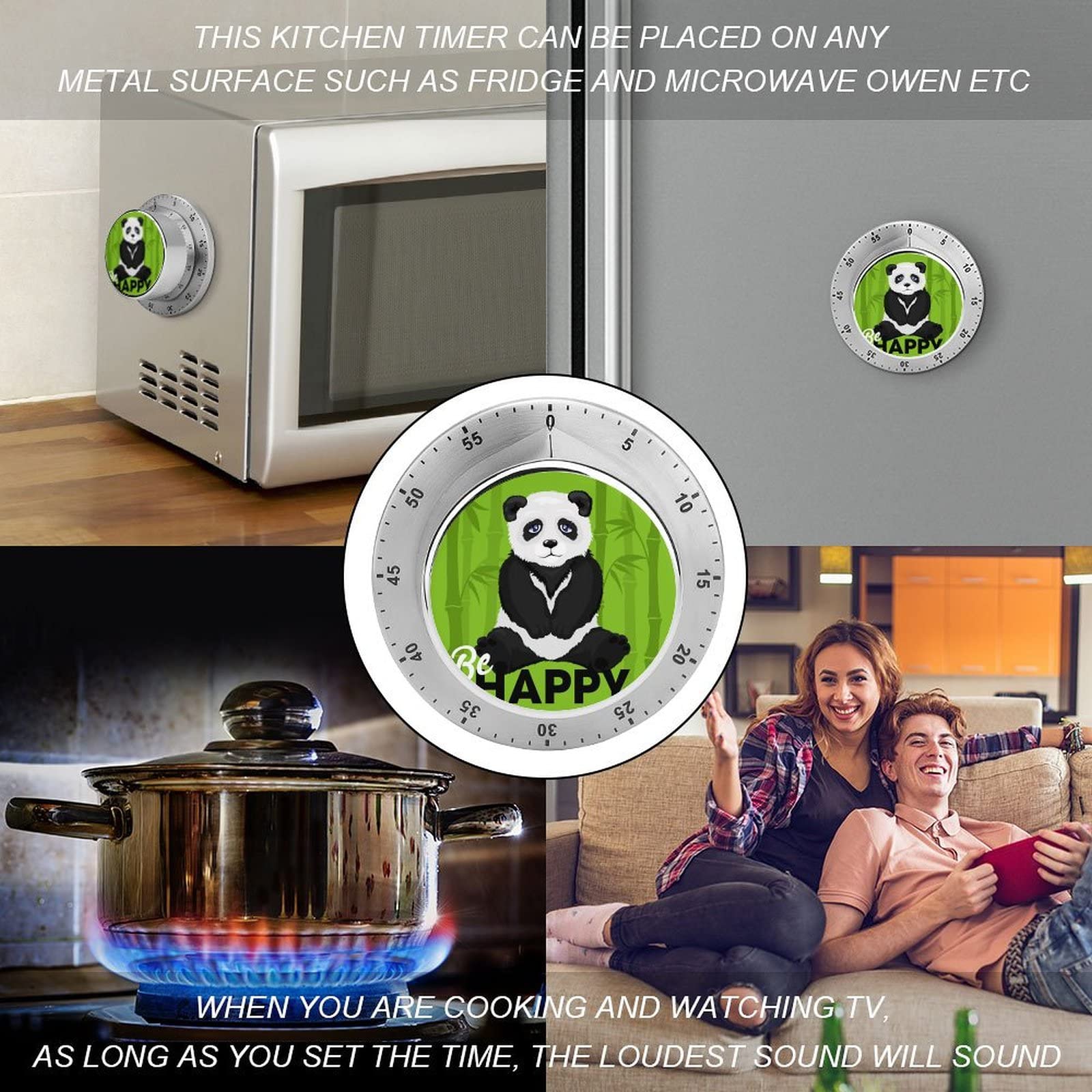 Kitchen Timer Animal Panda Timer Magnetic Timer Mechanical Timer for Home Baking Cooking Oven