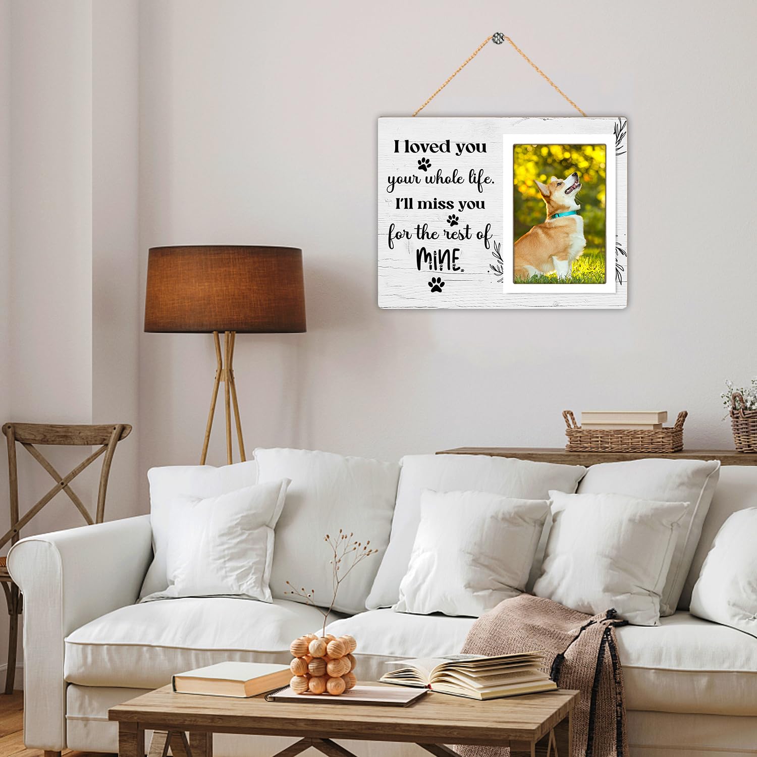 Itsoly Dog Memorial Picture Frame - Pet Loss Gift - I Love You Your Whole Life I Will Miss You for the Rest of Mine - Wooden Photo Frame, 4x6 Inch Photo12P70