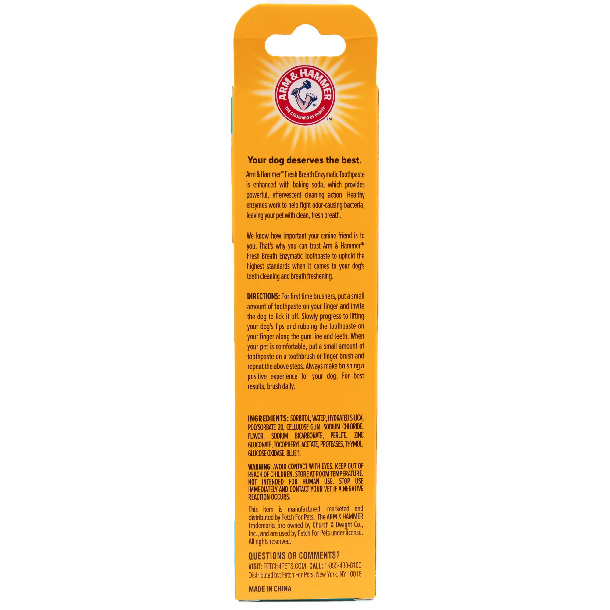 Arm & Hammer for Pets Fresh Breath Enzymatic Dog Toothpaste, Vanilla Ginger Flavor, Safe for Puppies and Adult Dogs, Daily Baking Soda Dental Gel to Eliminate Bad Breath, 2.5 Oz