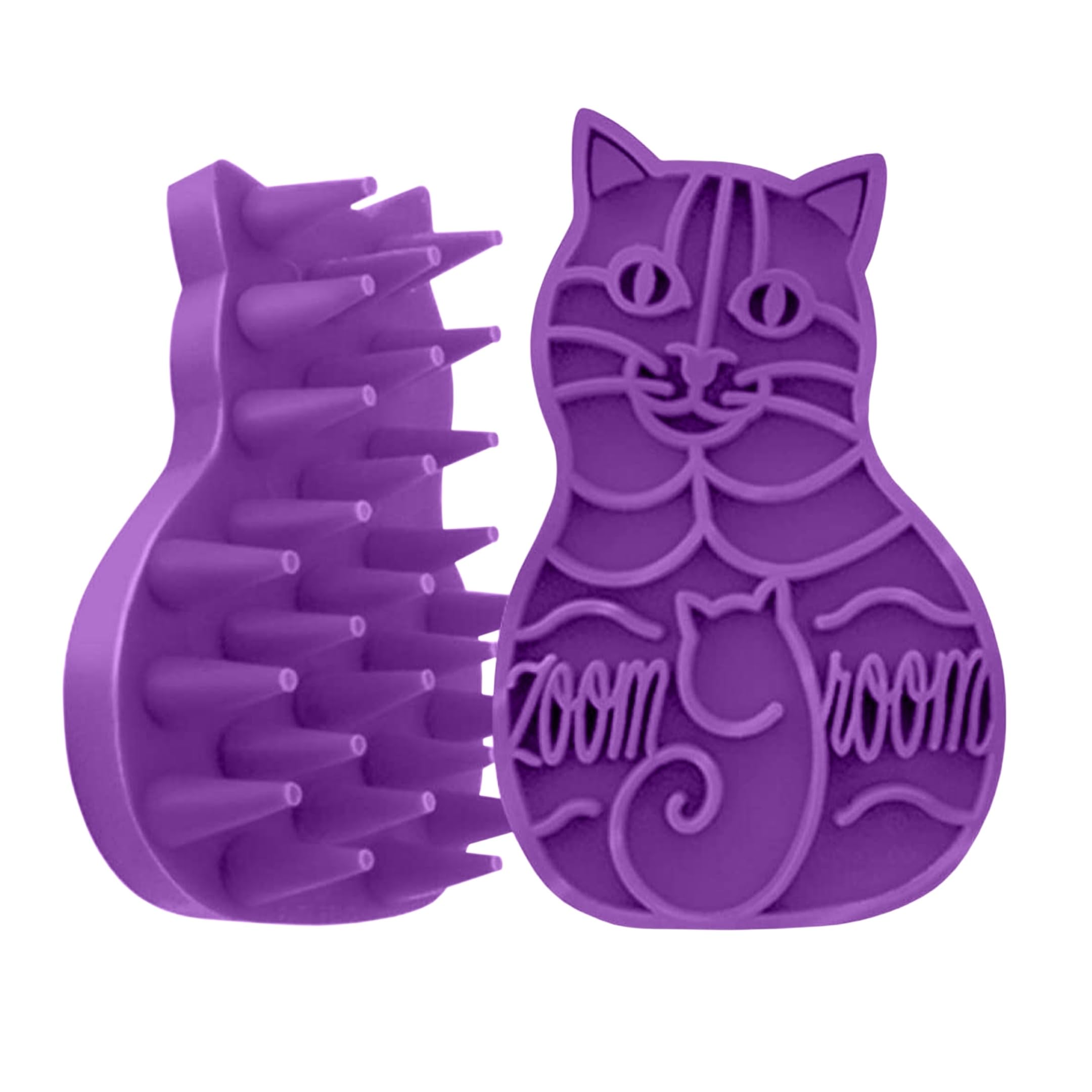 KONG Cat ZoomGroom Brush - Soft Rubber Grooming Tool for Brushing, Massaging, Bathing, and Reducing Hairballs