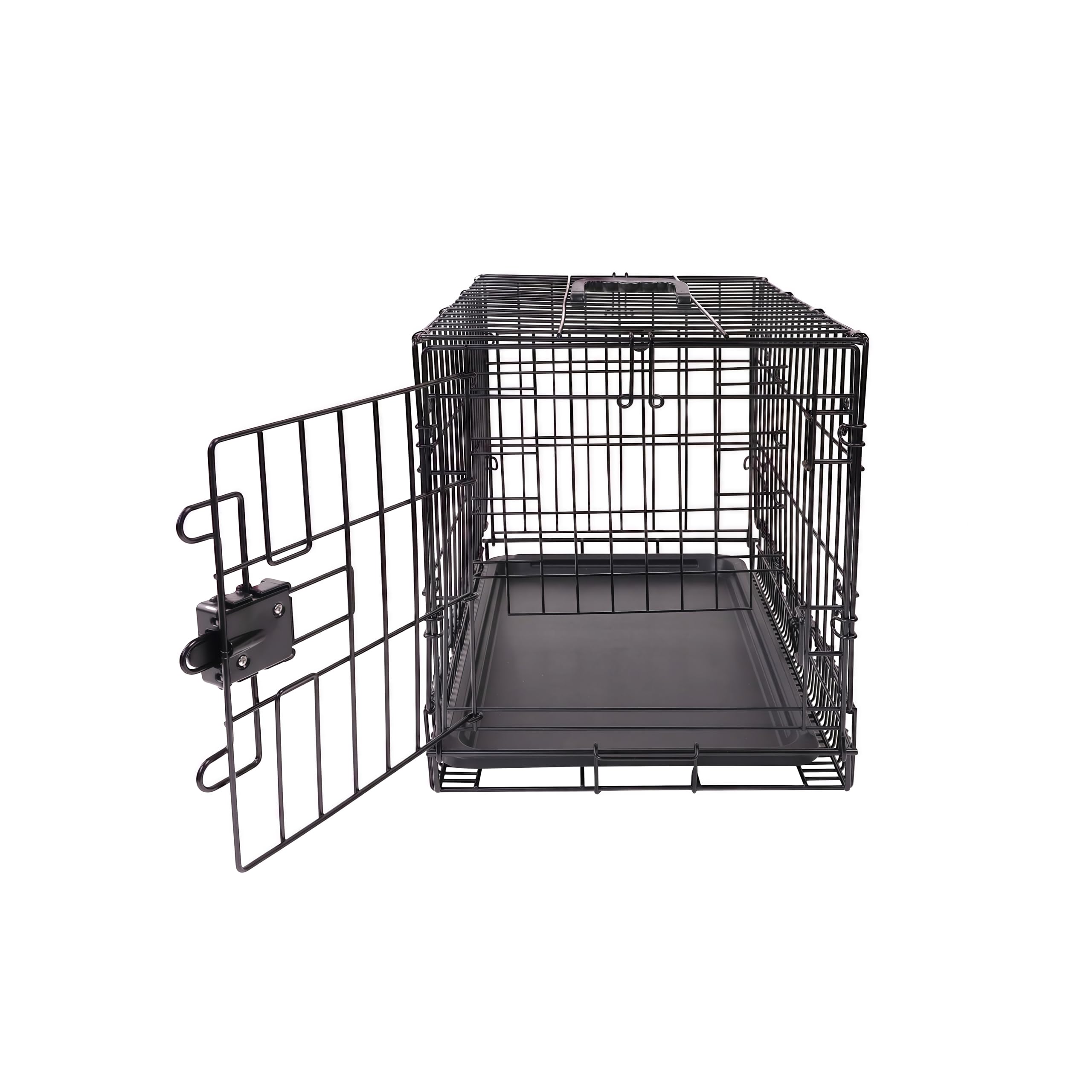 Amazon Basics Portable, Foldable Metal Wire Dog Crate with Removable Tray, Single Door, Divider Panel, Quick Setup, 30 x 19 x 21 in, Black