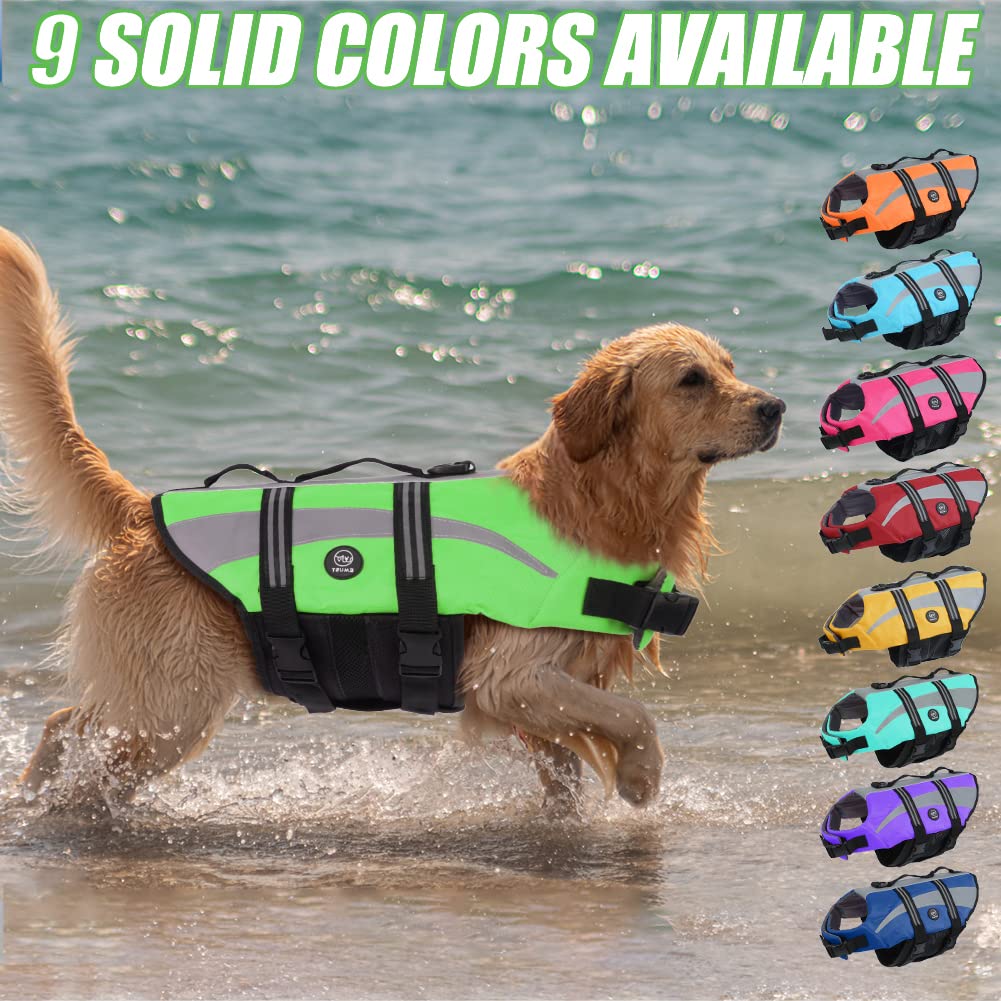 EMUST Life Vests for Dogs, Lightweight XL Dog Life Jacket for Swimming/Boat/Water, Durable Rescue Handle, Royal Blue, XL