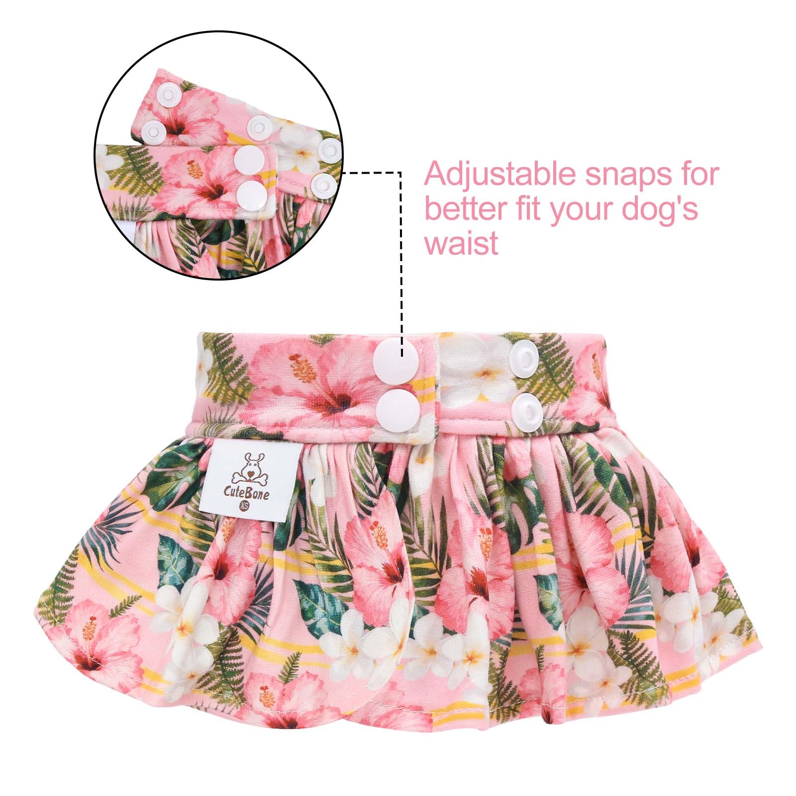 CuteBone Dog Bikini Dress 2 Pack, Stylish Swimsuit Costume for Small Dogs, Comfortable & Adjustable Puppy Bathing Suit, Soft Outfit Pet Apparel for Beach, Pool and Summer Fun 2DB18M