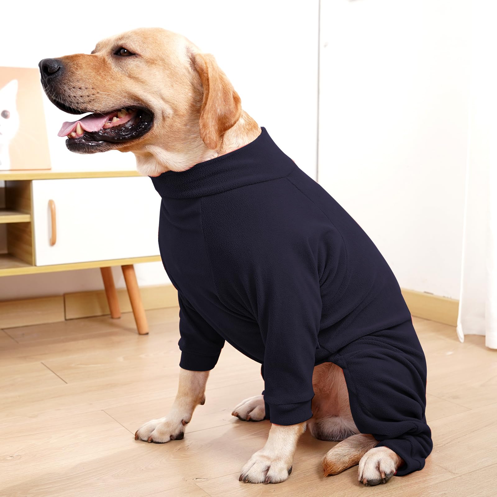 Fleece Dog Sweater for Small Medium Large Dog for Daily Run Walk Sleep Pet Winter Jacket & Windproof Clothes Coat XL Navy Blue