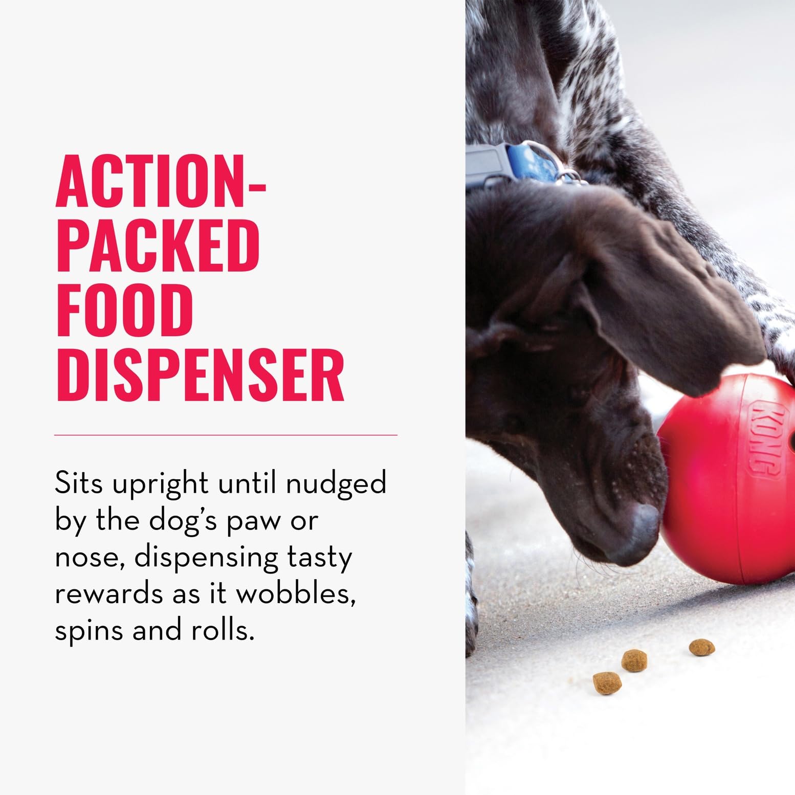 KONG Wobbler - Interactive Dog Toy for Treat Dispensing - Dog Slow Feeder for Healthy Eating - for Medium/Large Dogs