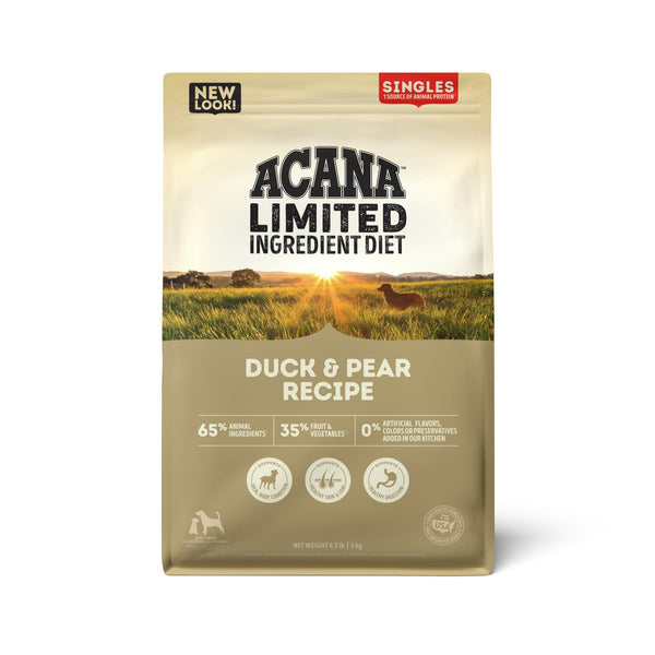 ACANA Singles Limited Ingredient Grain Free High Protein Dry Dog Food Duck & Pear Recipe 4.5lb Bag