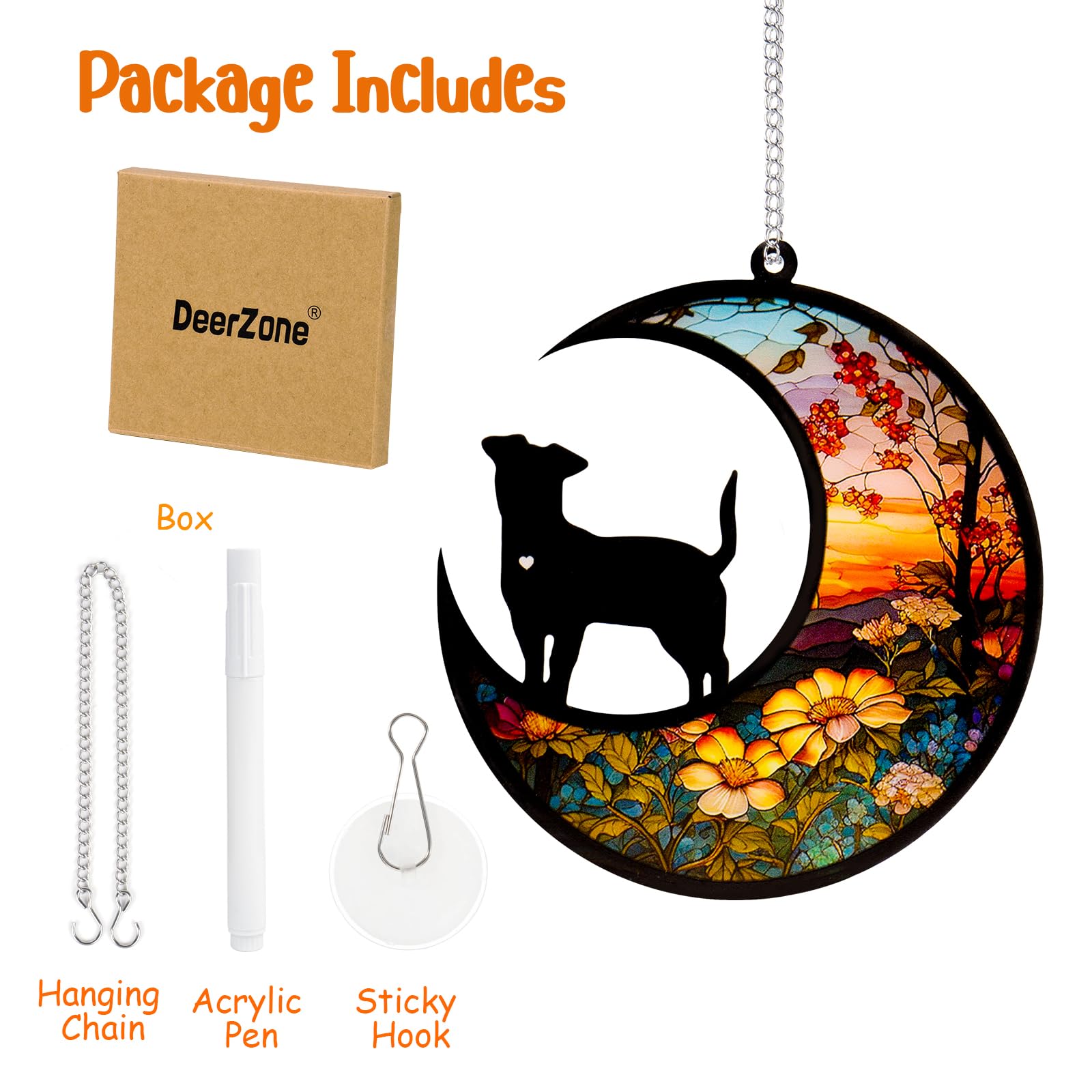 DeerZone Dog Memorial Suncatcher,Pet Sympathy Gifts,Dog Memorial Gifts for Loss of Dog,Personalized Dog Pass Away Gifts with Name Date for Pet Lovers