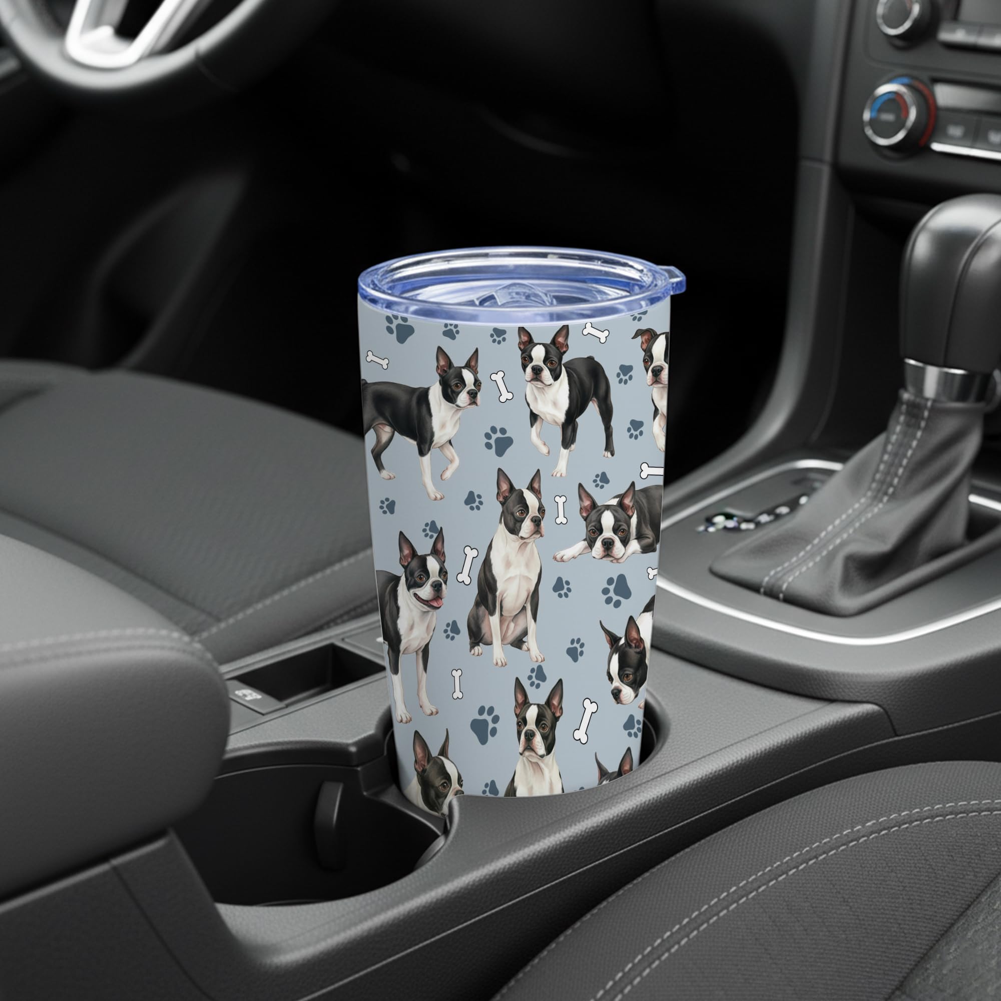 Boston Terrier Gifts for Women Men, 20oz Stainless Steel Insulated Tumbler Travel Cup Mug, Funny and Unique Boston Terrier Gifts for Dog Lover
