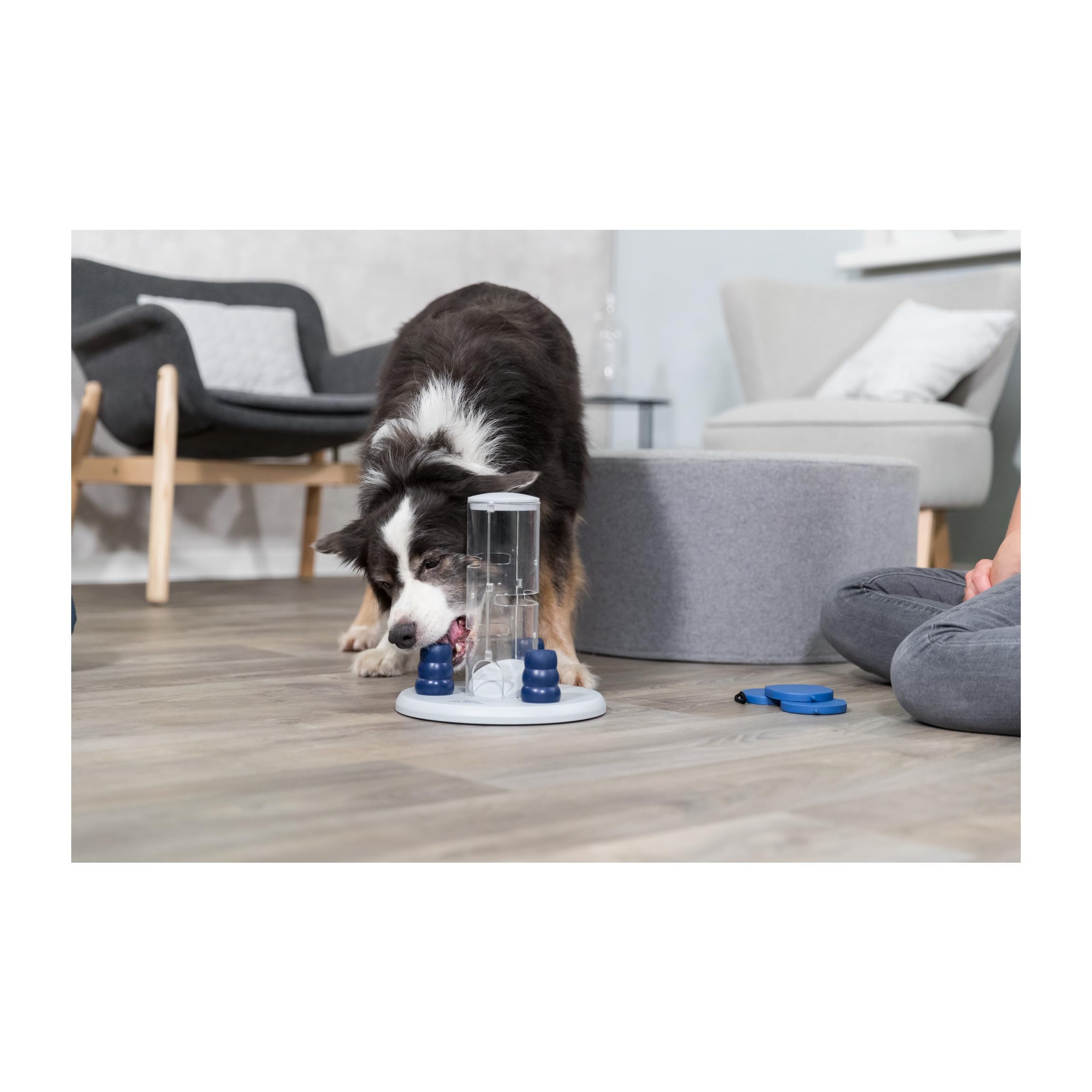 TRIXIE Gambling Tower Dog Activity Interactive Toy, Level 2 Food Puzzle Game, Brain Teasing Treat Dispenser, IQ and Mental Development Toy for Smart Dogs, Enrichment Toy for Boredom Busting