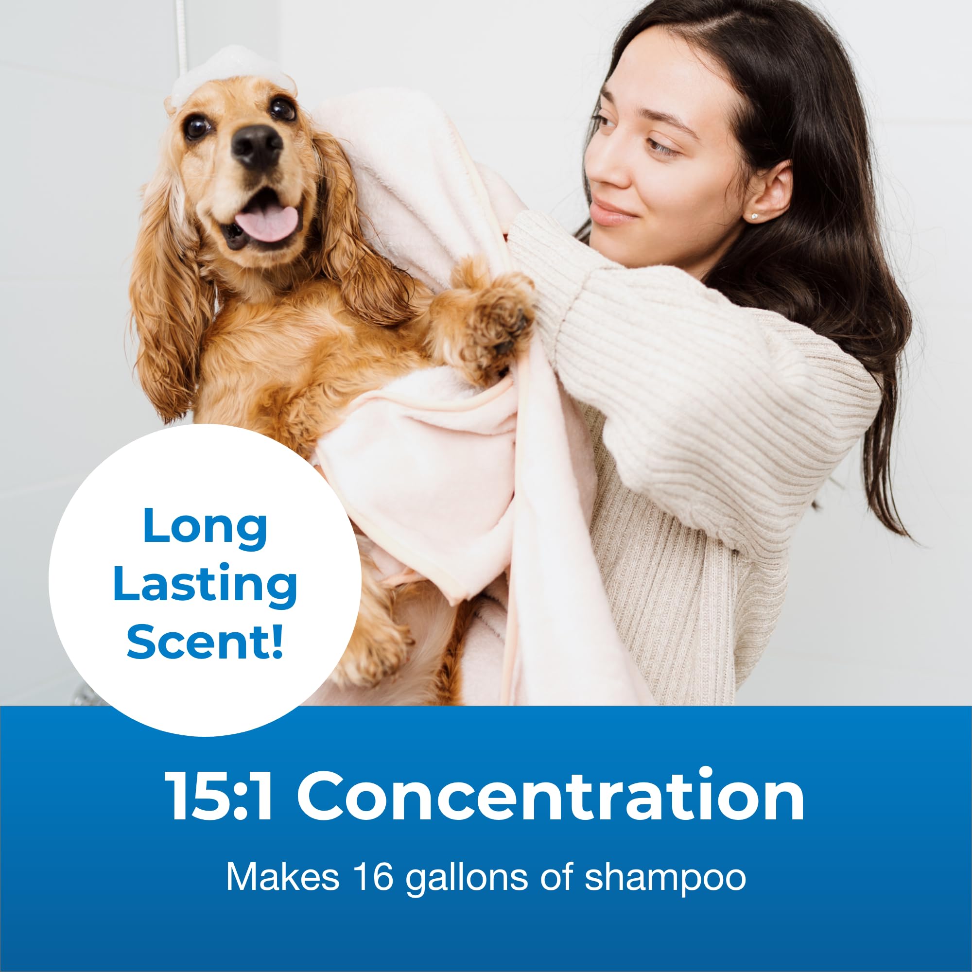 Pet-Ag Fresh ’n Clean Oatmeal ’n Baking Soda Shampoo - Tropical Fresh Scent (15:1 Concentrate) - 1 Gallon - Nurtures Dry, Itchy Skin with Vitamin E & Aloe - Strengthens & Repairs - Soap Free