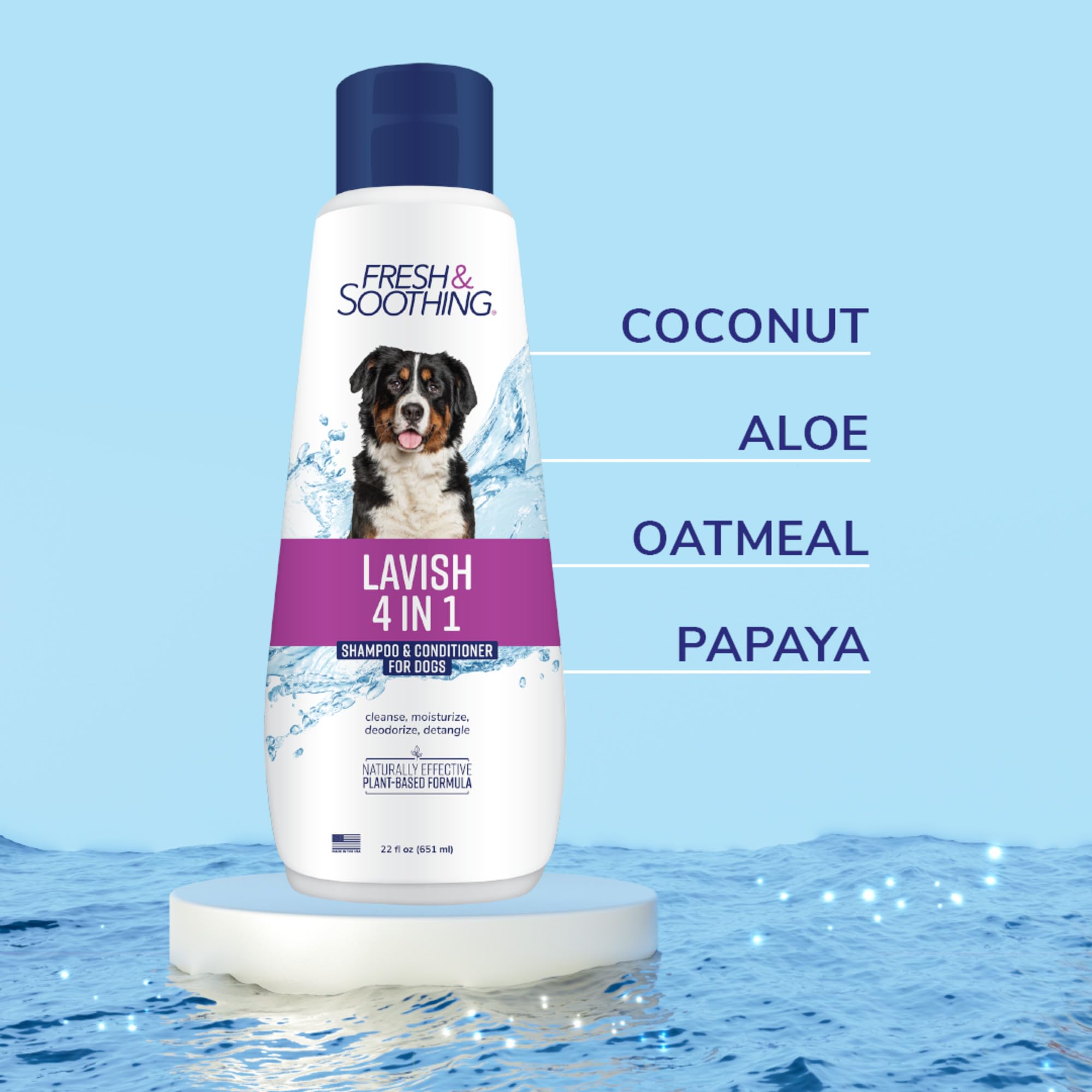 Naturel Promise Fresh & Soothing Lavish 4-in-1 Shampoo + Conditioner for Pets, 22oz