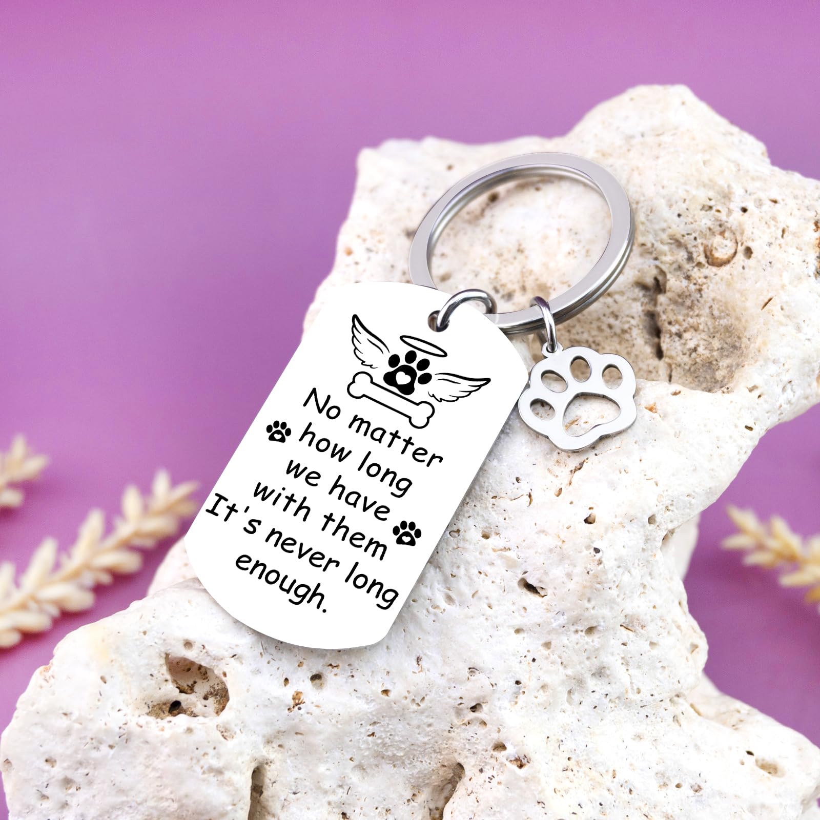 QUIHUD Dog Memorial Keychain For Loss Of Dog Pet Memorial Gifts For Cat Pet Loss Keychain Dogs Bereavement Present Loss Sympathy Gift