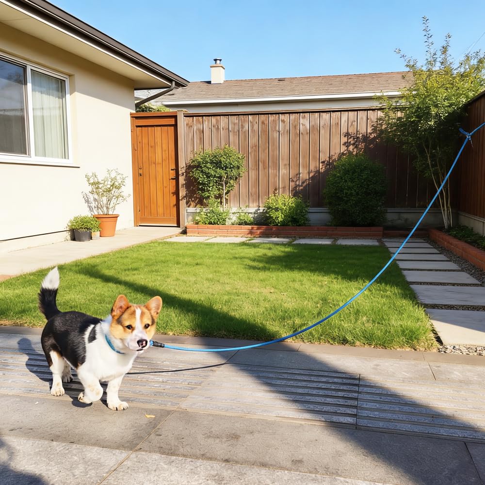 YUCFOREN 10FT Dog Tether, Outdoor Tie Out Dog Lead for Porch, 3/8 inch Thick Nylon Rope for Large Medium Dogs Camping, Training