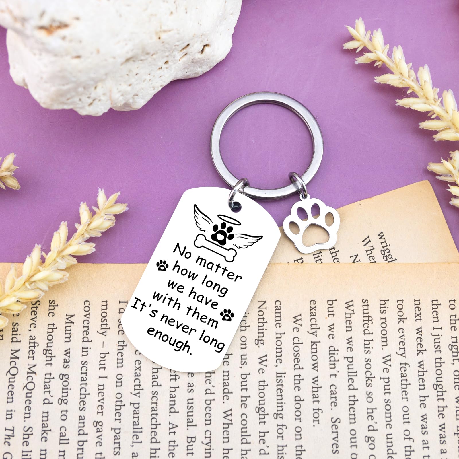 QUIHUD Dog Memorial Keychain For Loss Of Dog Pet Memorial Gifts For Cat Pet Loss Keychain Dogs Bereavement Present Loss Sympathy Gift