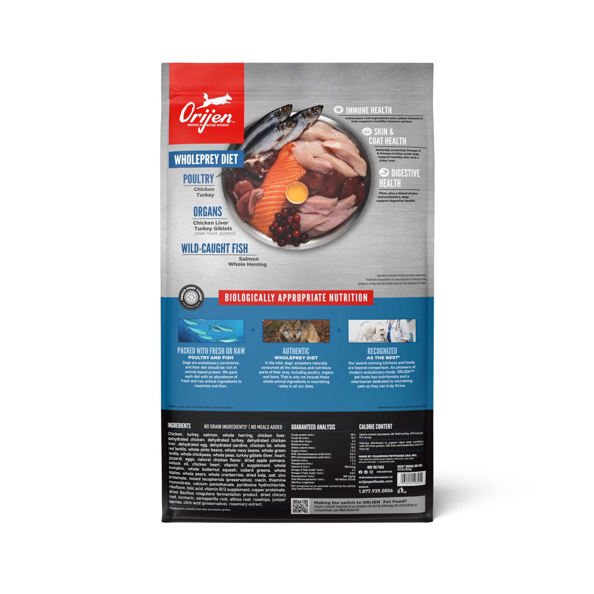 ORIJEN Grain Free High Protein Dry Dog Food Original Recipe 23.5lb Bag