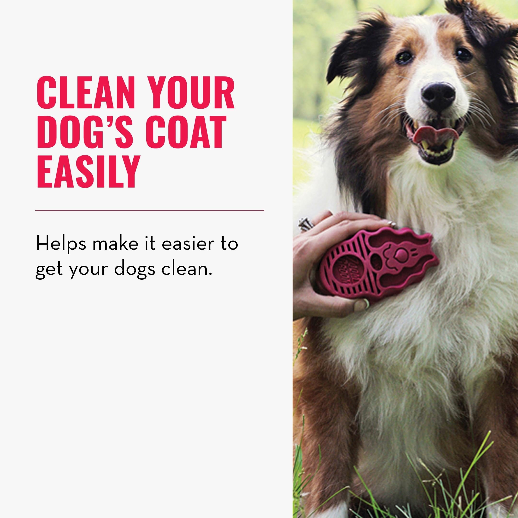KONG - ZoomGroom - Dog Brush for Grooming and Shampooing - Red Brush for Large Dogs
